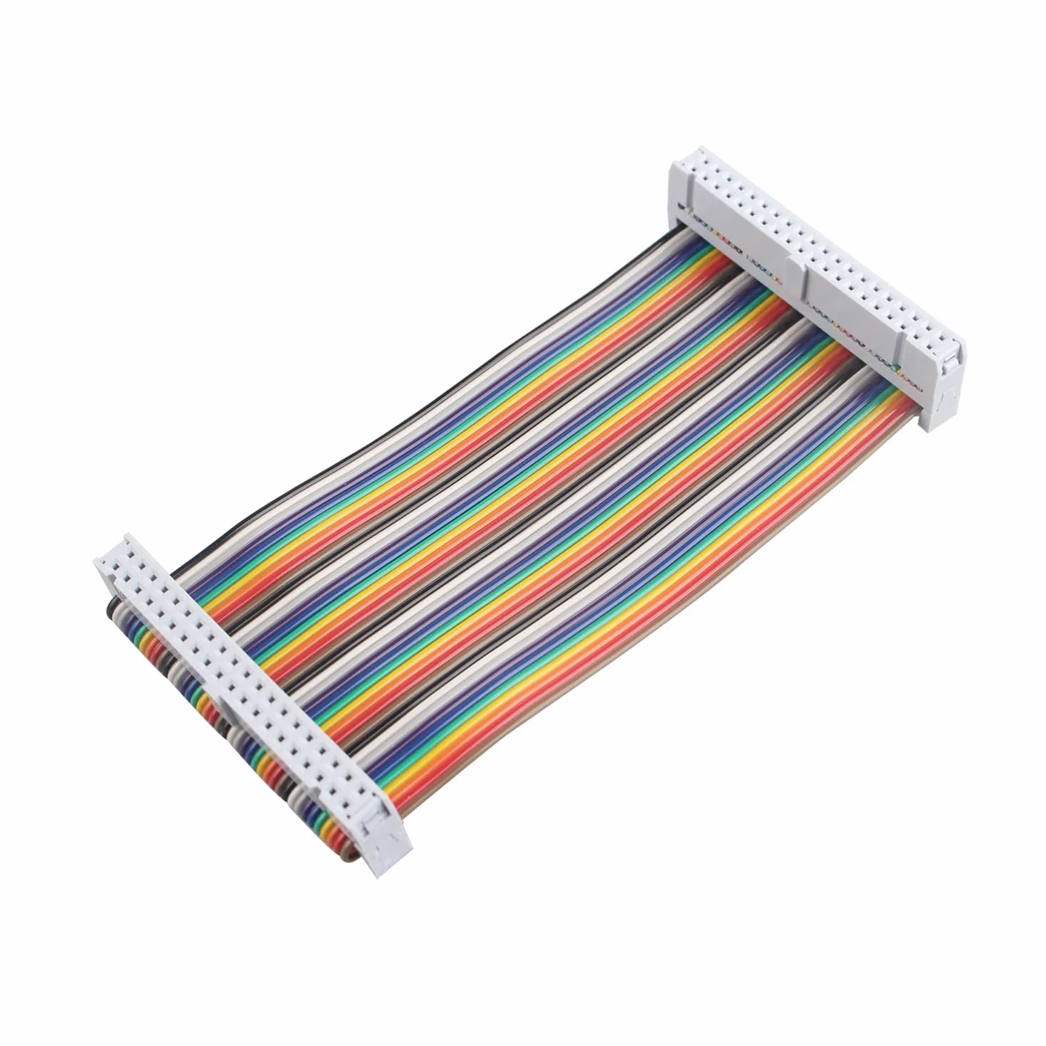 ZDE 40-biegunowy płaski kabel wstążkowy GPIO tęczowy, akcesoria komputerowe, 10 cm, kompatybilny z Raspberry Pi 5 4B 3 2 Model B B+ (żeńskie do żeńskich)