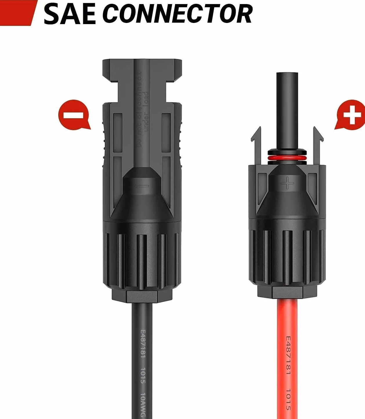 Przyłącze fotowoltaiczne do adaptera SAE, panel słoneczny, wtyczka do adaptera SAE, złącze kabla 10AWG, zestaw do ładowania baterii paneli słonecznych RV 35 cm