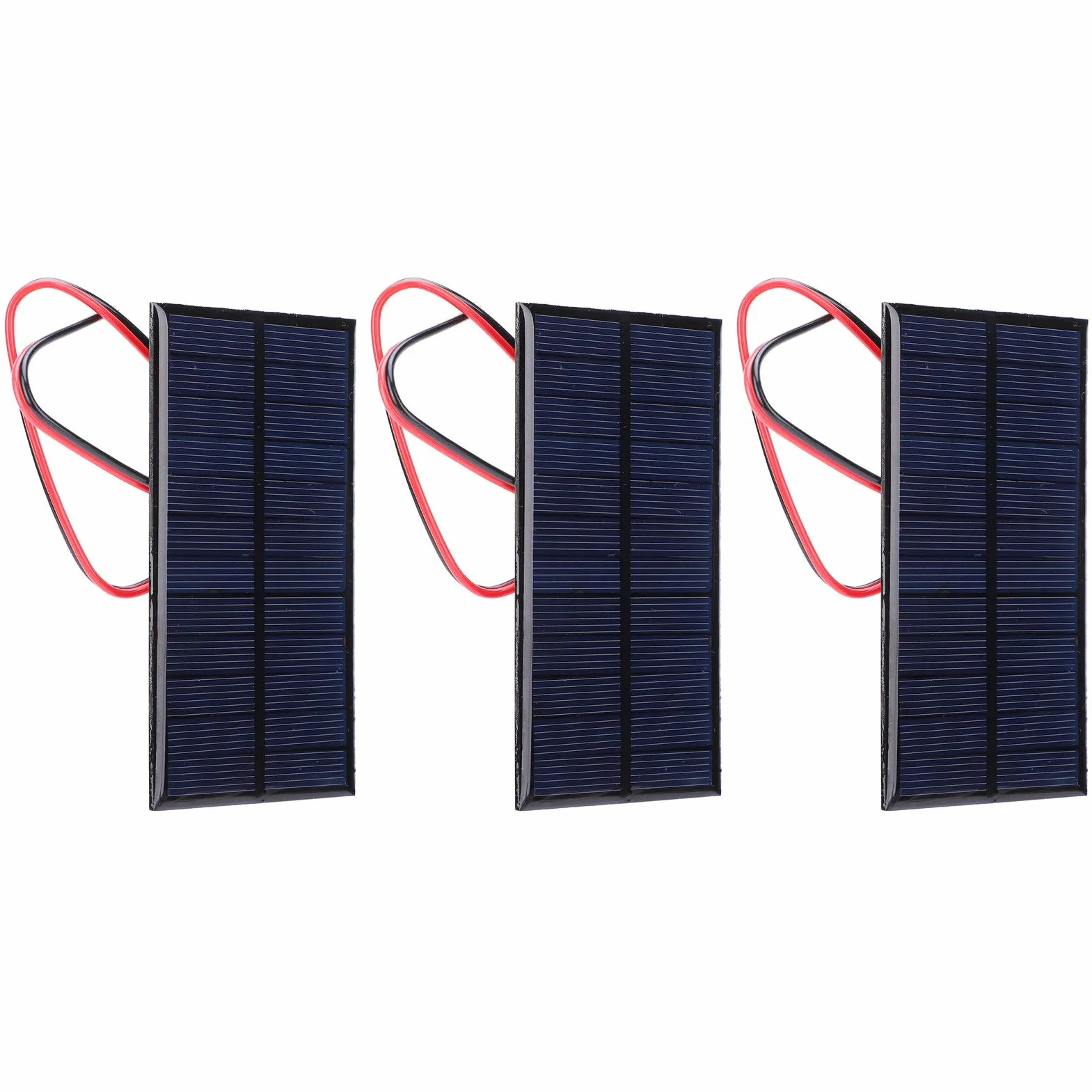 3 Szt. Mini Panel Słoneczny 6V 1W Moduł Fotowoltaiczny 11x6cm System Ładowania Słonecznego do Małych Urządzeń z Kablem 30cm Przenośny Zestaw do Zabawek Elektronicznych