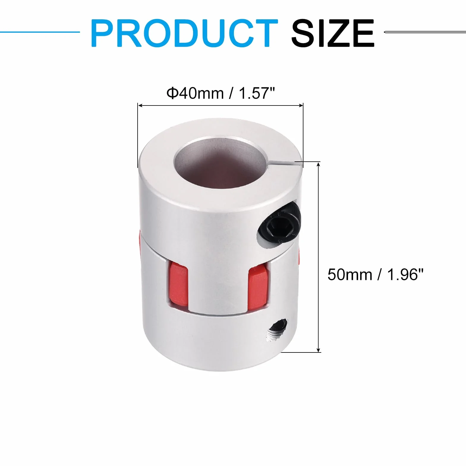 QUARKZMAN Aluminiowe sprzęgło wału 20 mm do 21 mm, elastyczne złącze Spider 50 mm x 40 mm, do drukarki 3D, CNC