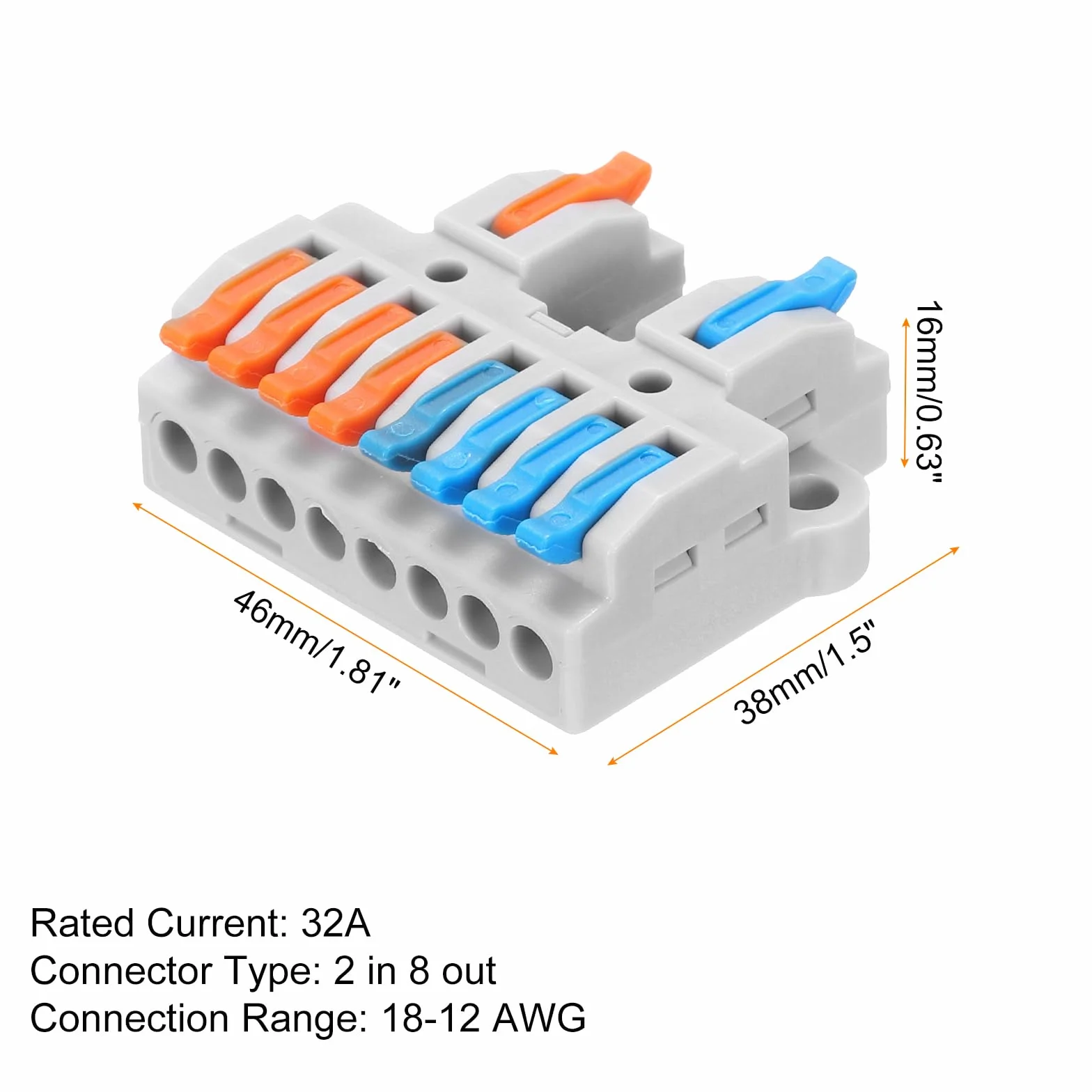 QUARKZMAN Zaciski ciśnieniowe szyny DIN 32 A 28-12 AWG 6 szt.
