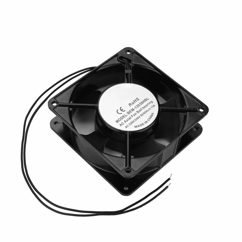 Wentylator Osiowy 120x120x38mm 28W, Metalowy Wentylator z Silnikiem Miedzianym 2600 RPM, 82CFM do Ochładzania Domowego i Przemysłowego