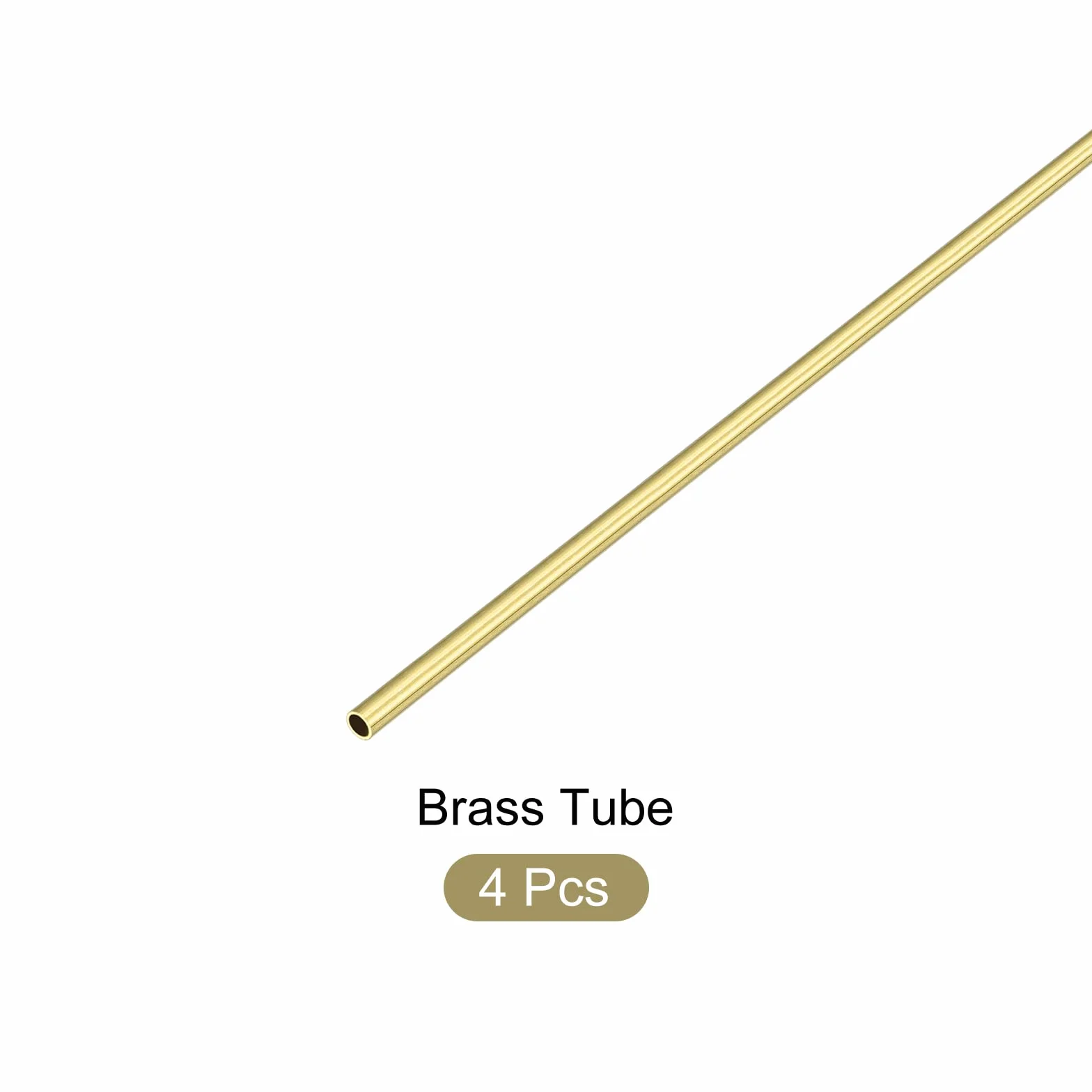 METALLIXITY Mosiądz Rura (2mm OD x 0.2mm Ściana T x 300mm L) 4 sztuk Prosto Rury - dla Domu Wystrój Maszyny DIY Rzemiosło
