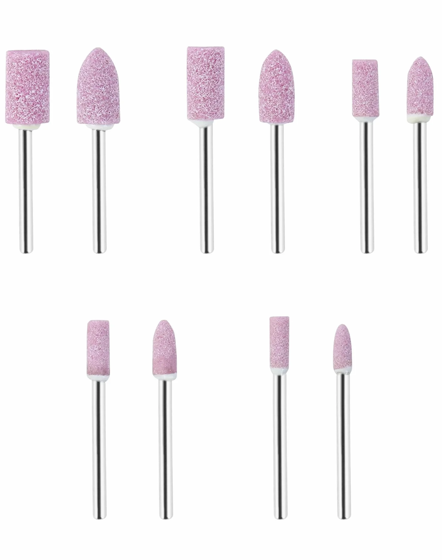 QWORK® Opakowanie 100 końcówek do kamienia szlifierskiego, szpilek szlifierskich, średnica trzonka 3 mm, do szlifowania i polerowania