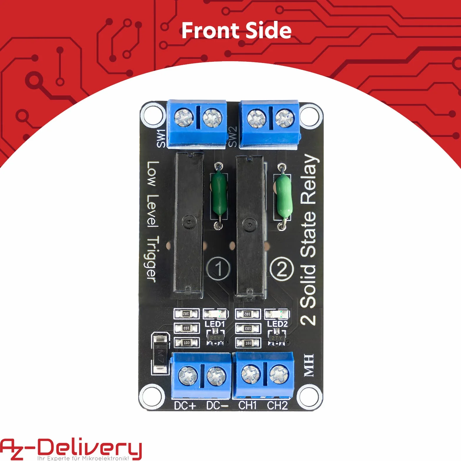 AZDelivery 3 x 2-kanałowy moduł przekaźnika 5 V DC Solid State Relais Low Level Trigger Power Switch Relais Board kompatybilny z Arduino i Raspberry Pi