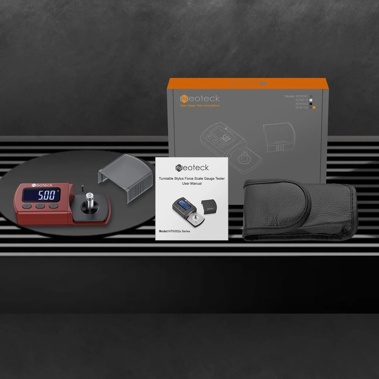 Neoteck Cyfrowe igły gramofonowe, gramofon, miernik siły rysika, 0,01 g/5,00 g, podświetlenie LCD do wkładu gramofonowego, czerwone
