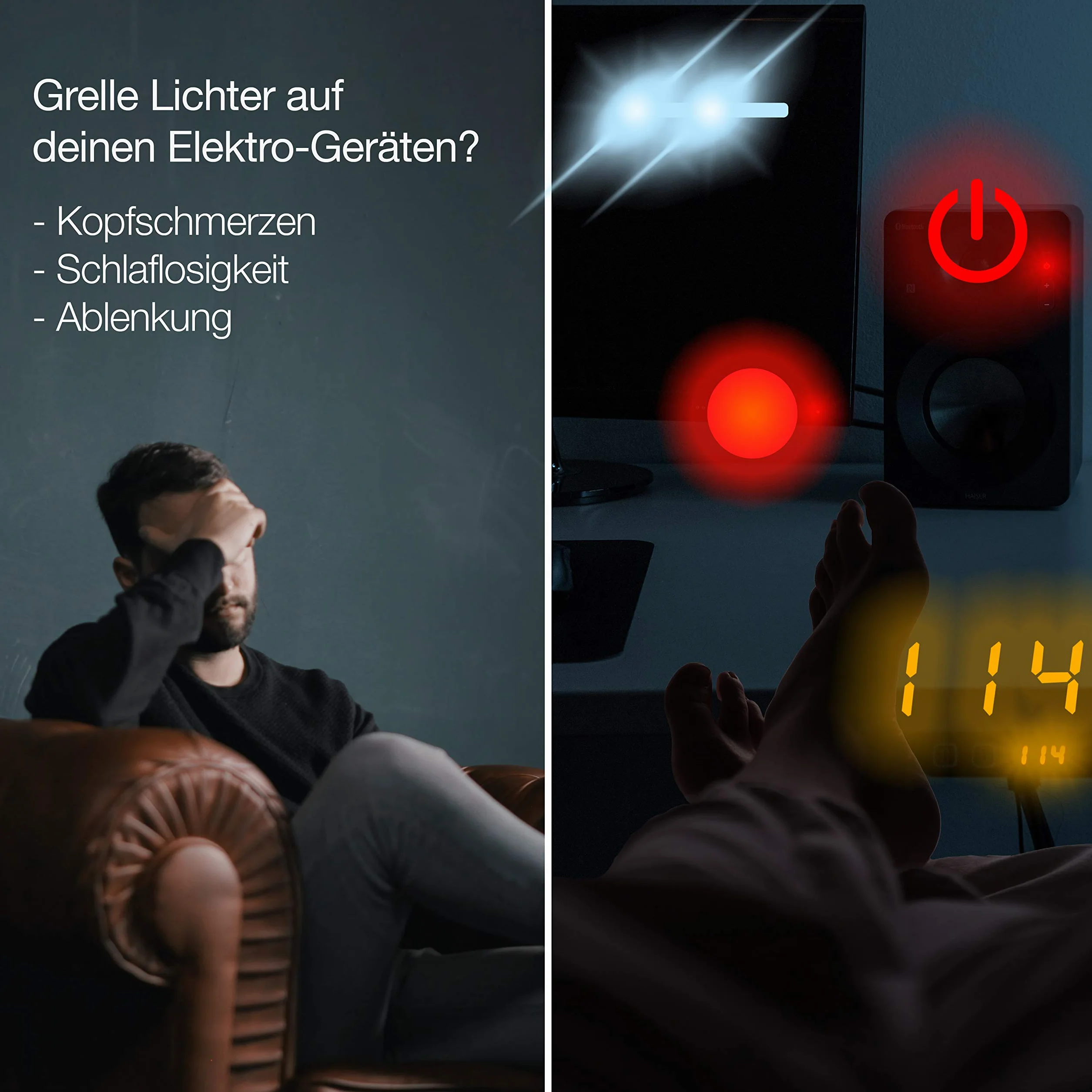 Auxlight Pokrywa LED, ściemniacz, folia samoprzylepna, naklejka elektroniczna, dom, biuro, telewizor, budzik świetlny, router, przyciemnianie czujnika dymu, lepszy sen