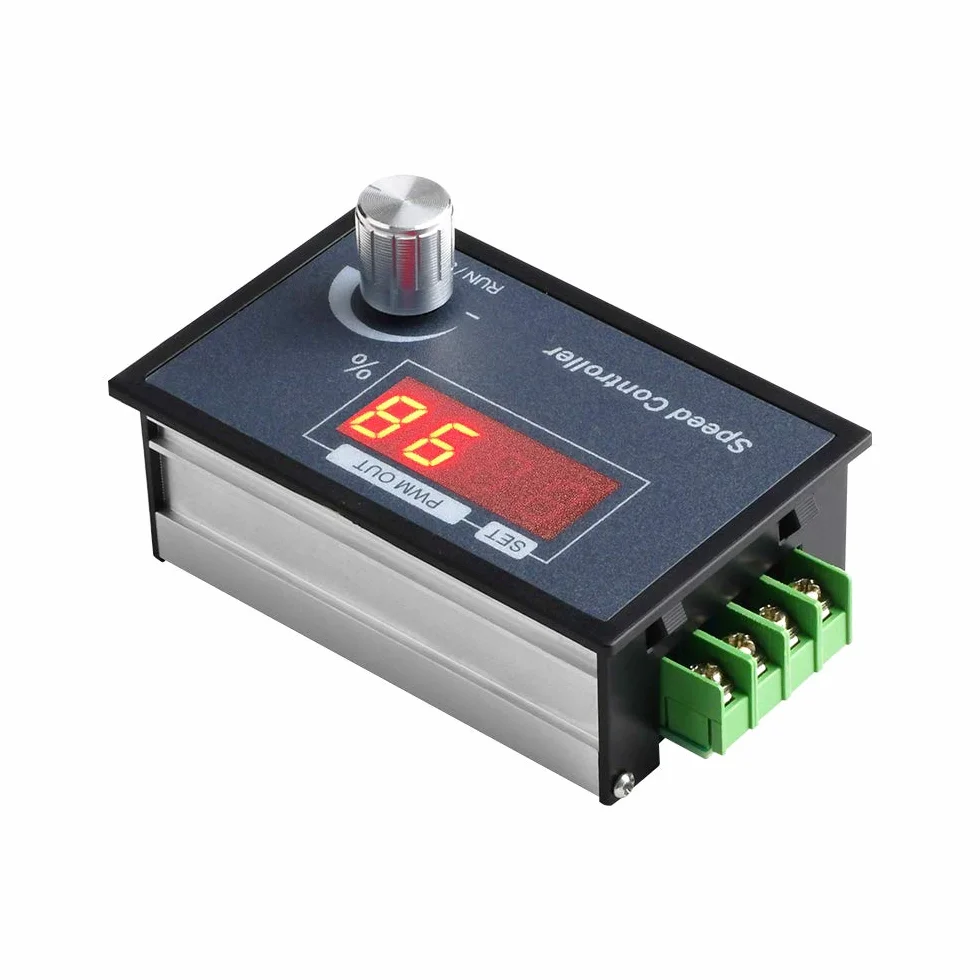 Aideepen Regulator prędkości silnika prądu stałego, PWM DC 6-60V 12V 24V 36V 48V 30A Regulator prędkości z płynną regulacją bezstopniową, regulator z przełącznikiem start/stop