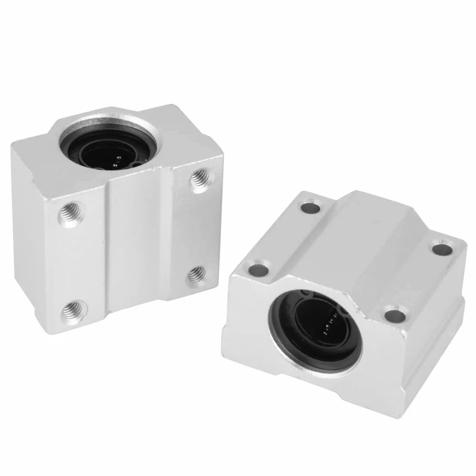 Prowadnica liniowa, 4 szt. SCS12UU Blok ślizgowy Blok prowadnicy liniowego łożyska kulkowego 36x42x28mm Aluminiowy blok ślizgowy liniowego łożyska kulkowego Liniowe łożysko kulkowe wykonane z aluminium, kulka stalowa, średnica wewnętrzna 12 mm