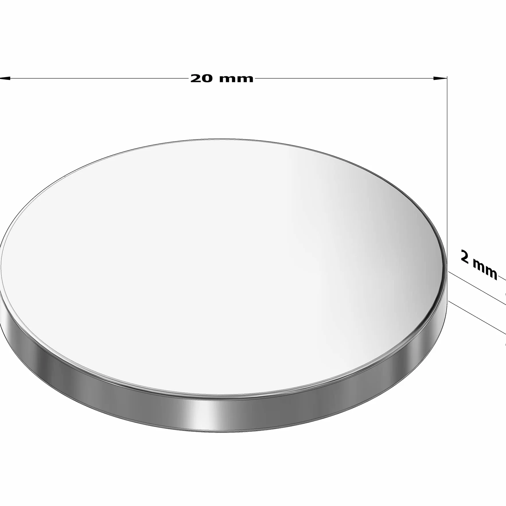 Sensei 10 sztuk Magnes neodymowy okrągły 20x2 mm, bardzo mocne małe magnesy tarczowe do tablicy magnetycznej, magnesy na lodówkę