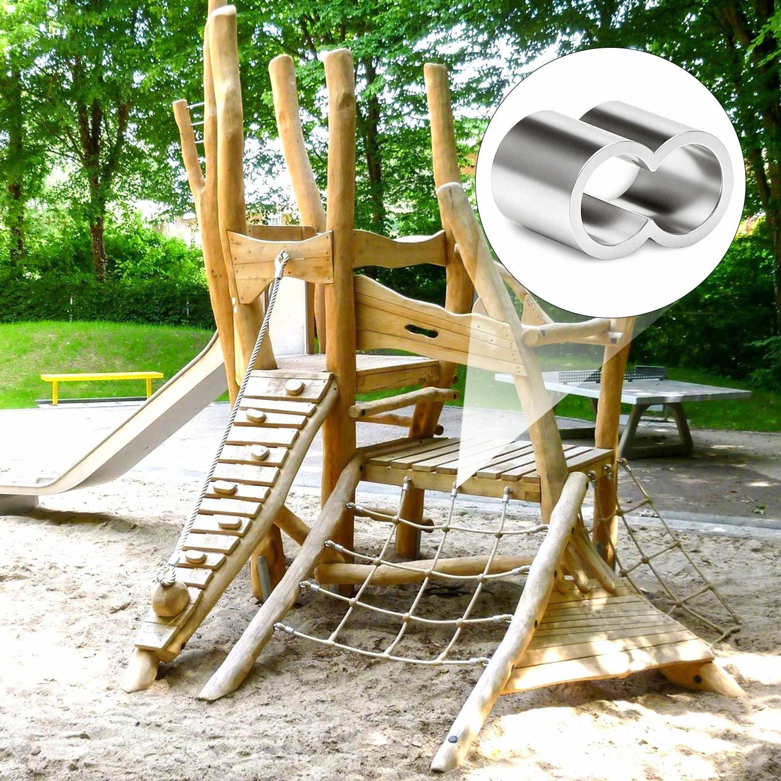 SWTYExt Zacisk linowy 10 mm - zestaw 40 sztuk aluminiowych, podwójne zaciski dociskowe do gumowej liny, przyczep, rozbudowy i plandeki