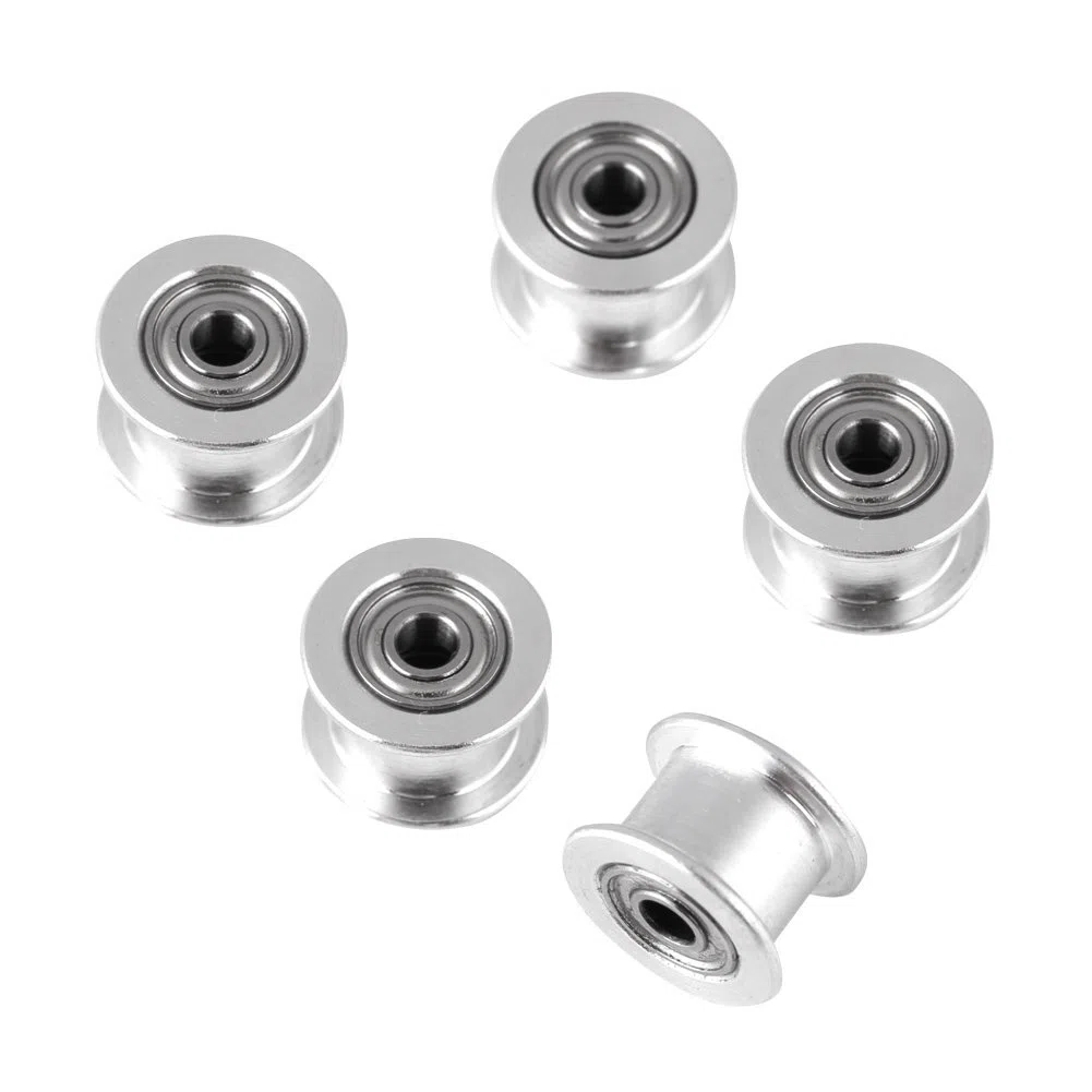 Aluminiowe koło pasowe rozrządu do drukarki 3D - 5-częściowy zestaw, 2GT, otwór 3 mm/5 mm, 16/20/zęby bezzębne, szerokość paska 6 mm/10 mm (W6 mm 16T otwór 3 bezzębny)