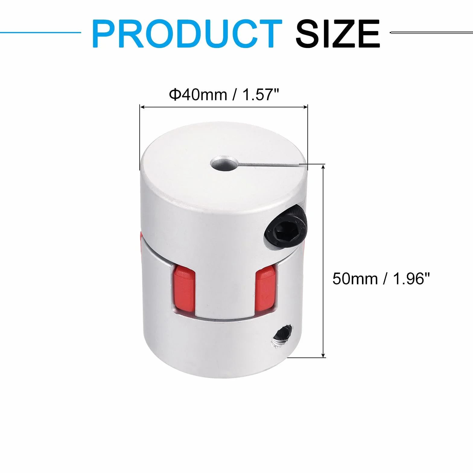 QUARKZMAN Aluminiowe sprzęgło wału 8 mm na 8 mm, elastyczne sprzęgło pająka, dł. 50 mm x śr. 40 mm, sprzęgło sosnowe, połączenie wałowe, do drukarki 3D, dekoder DIY, frezarki CNC