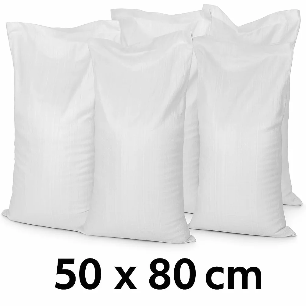 Worki tkane PP 50x80 cm białe torby polipropylenowe 46 g opakowanie