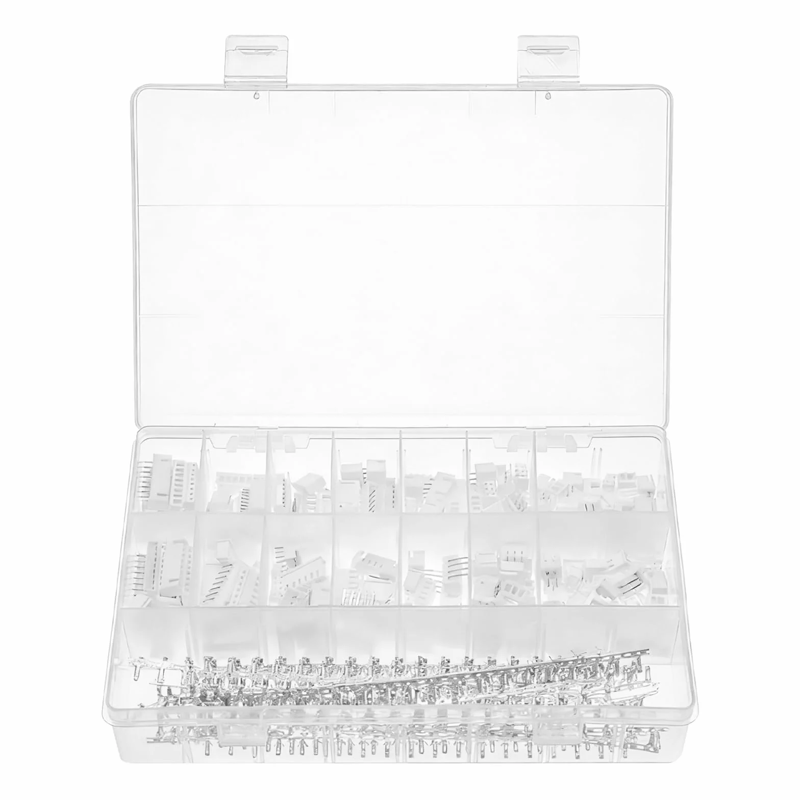 Zestaw 600 sztuk złączy JST XH, złącza pinowe metalowe 2,54 mm, obudowy męskie i żeńskie 2,54 mm 2/3/4/5/6/7/8 pin, złącza żeńskie JST-XH do płytek drukowanych