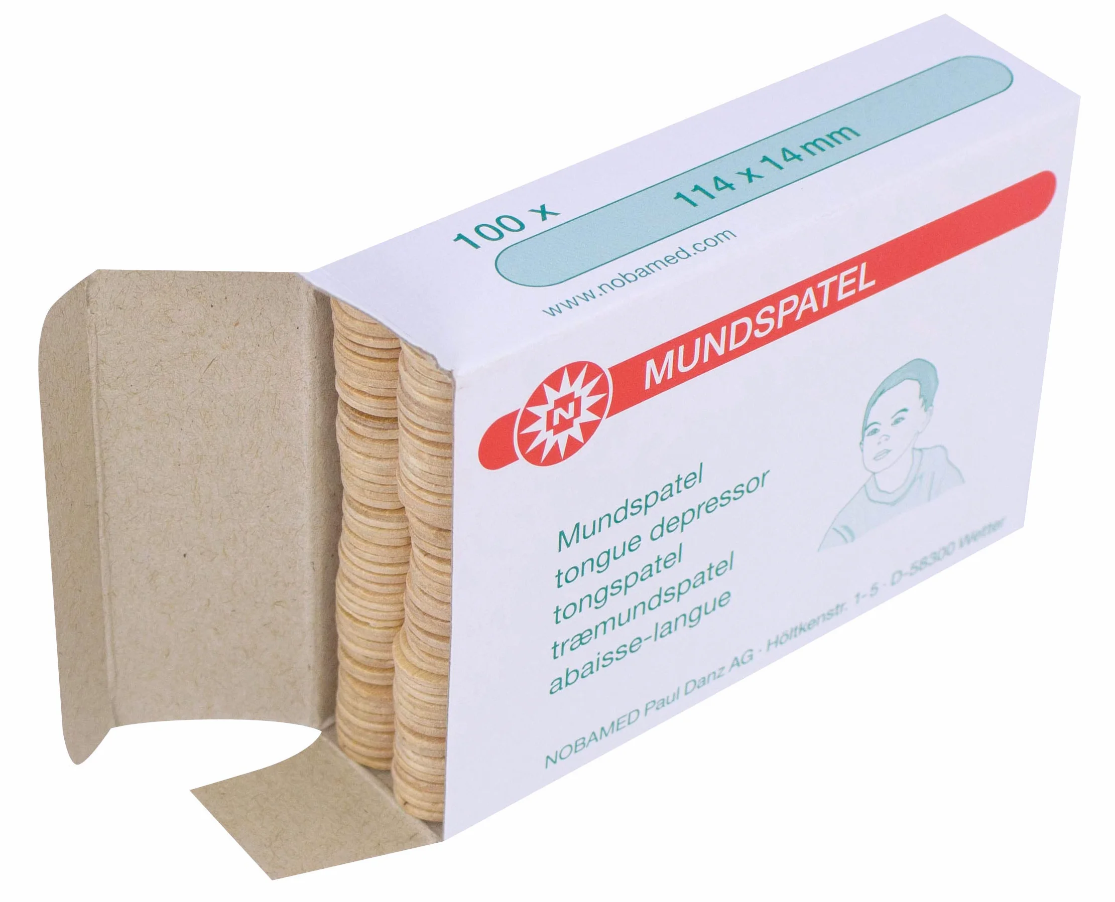 Noba Verbandmittel drewniane szpatułki 100 sztuk różne rozmiary 150 x 18 mm