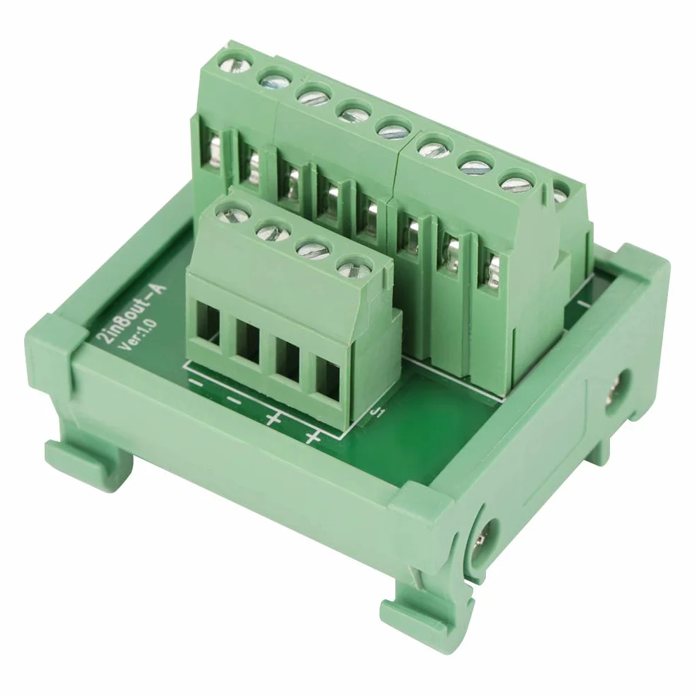 Modulplatine 2-in-8-polige Modul-Breakout-Platine DIN-Schienen- und Schalttafelmontage Power Distribution