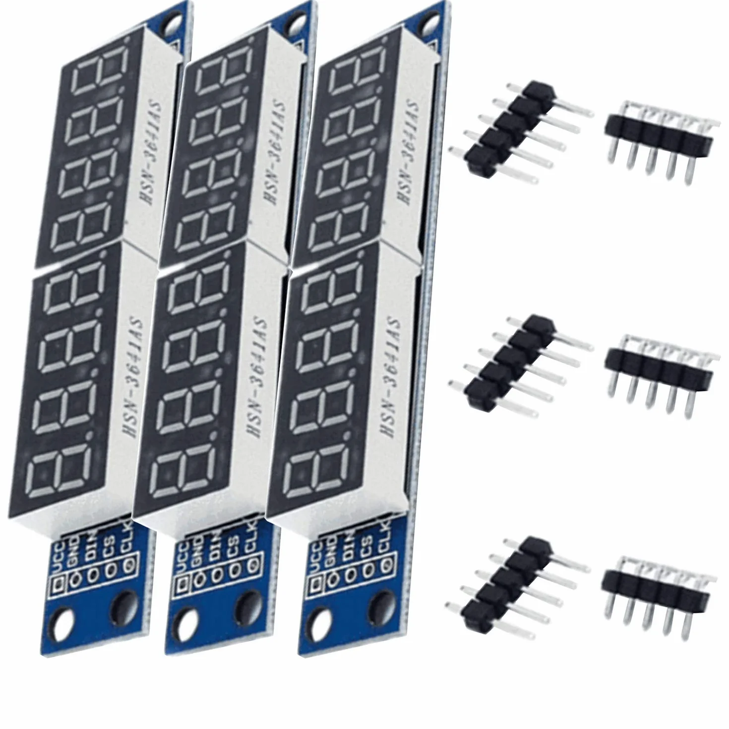 AZDelivery 3 x MAX7219 Led Module 8 Bit 7 Segmentowy wyświetlacz TM1637 LED kompatybilny z Arduino i Raspberry Pi