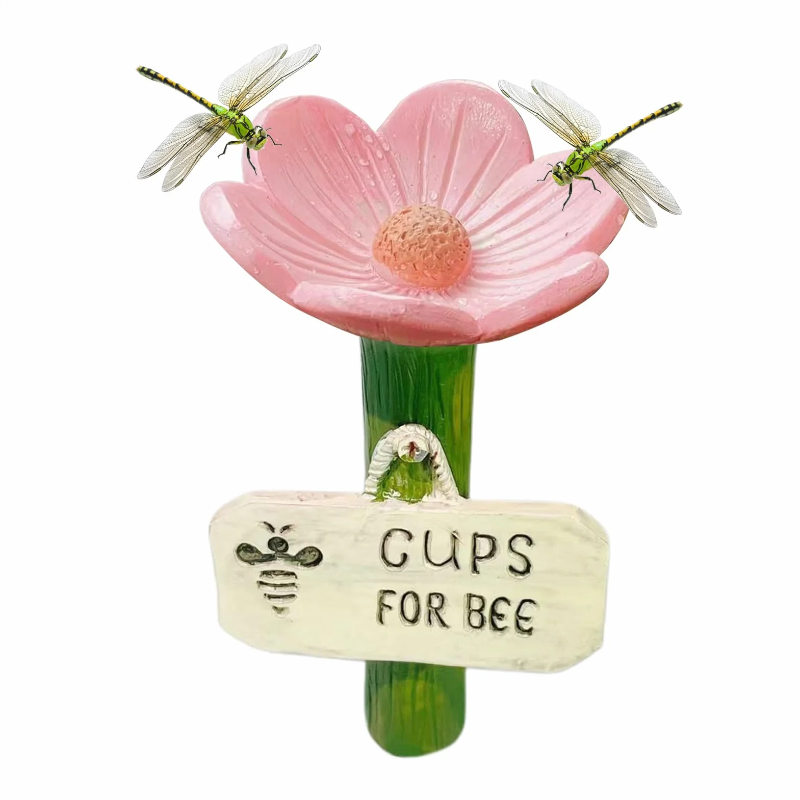 Butterfly Watering Station, Colorful Flower Shaped Bee Feeder Cups, 2.56x4.33 inches Convenient Portable Safe Drinking Station for Pollinators in Gardens Pathways and Driveways