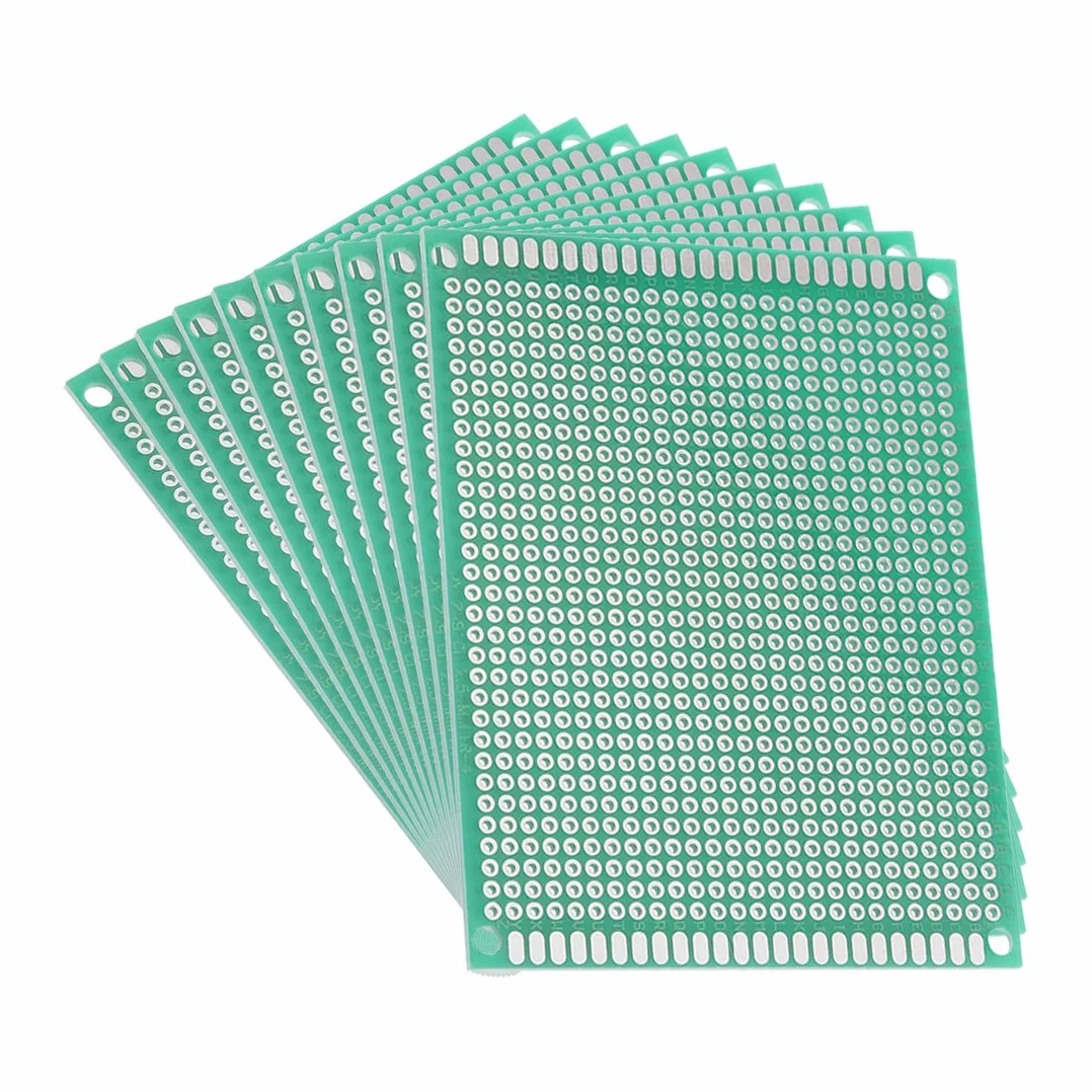 sourcing map 10 szt. jednostronna uniwersalna płytka obwodu drukowanego PCB grubość 1,6 mm 7 x 9 cm zielona DE