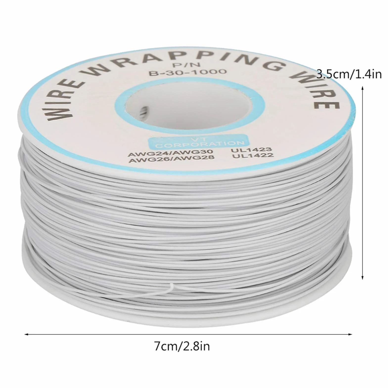 Drut Miedziany Cynowany 30AWG 0,25mm Izolowany Silikonem 200m Biały do Lutowania PCB Kabel Elektryczny