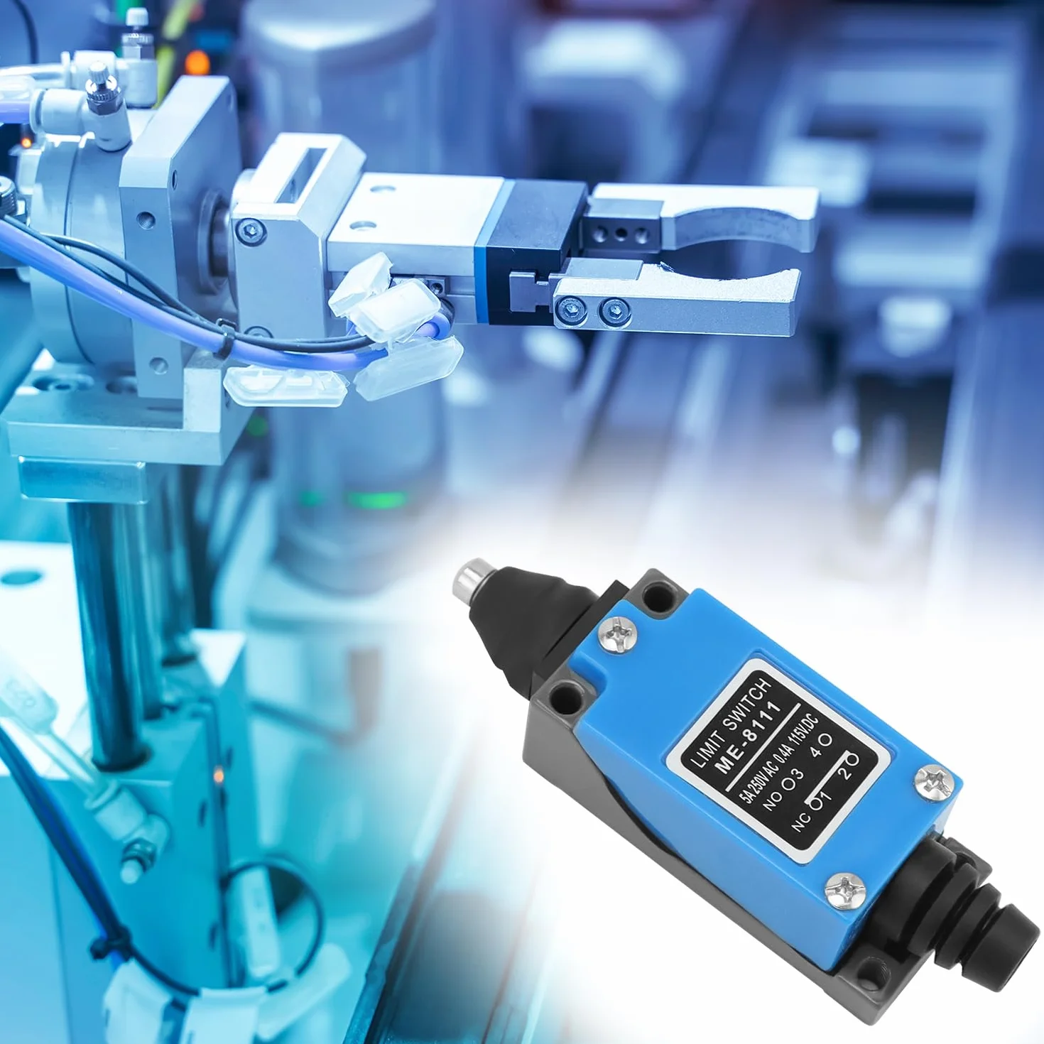QWORK 4 sztuki ME-8111 Plunger chwilowy wyłącznik krańcowy, 5 A 250 V AC, NC-NO, wysoka czułość