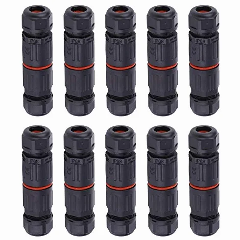 Wodoodporne złącza kablowe IP68 3-biegunowe 0,5mm²~2,0mm² zewnętrzne