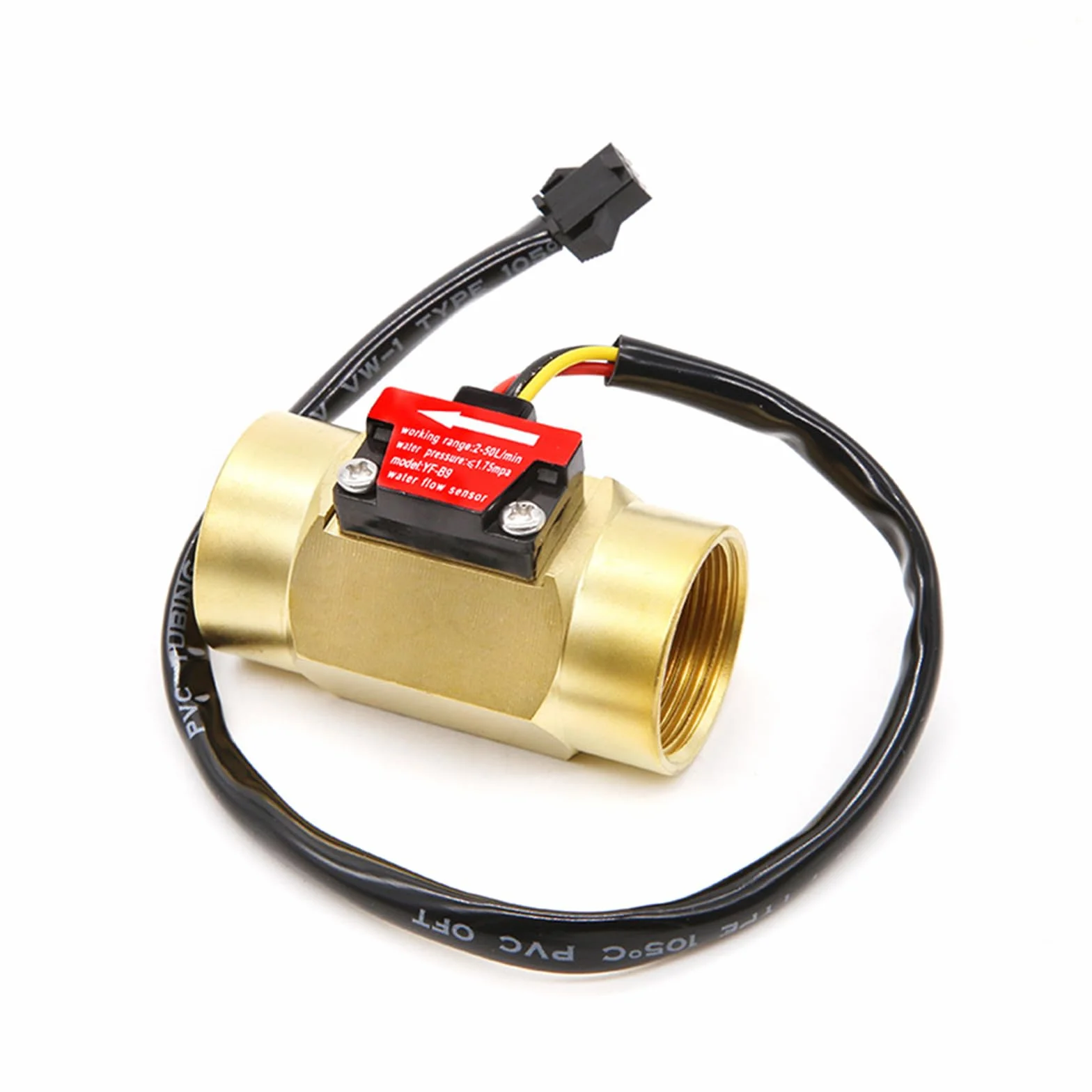 Czujnik przepływu wody G3/4, czujnik przepływu wody 3/4", przepływomierz, czujnik halowy, przełącznik przepływu wody, 1-30 l/min