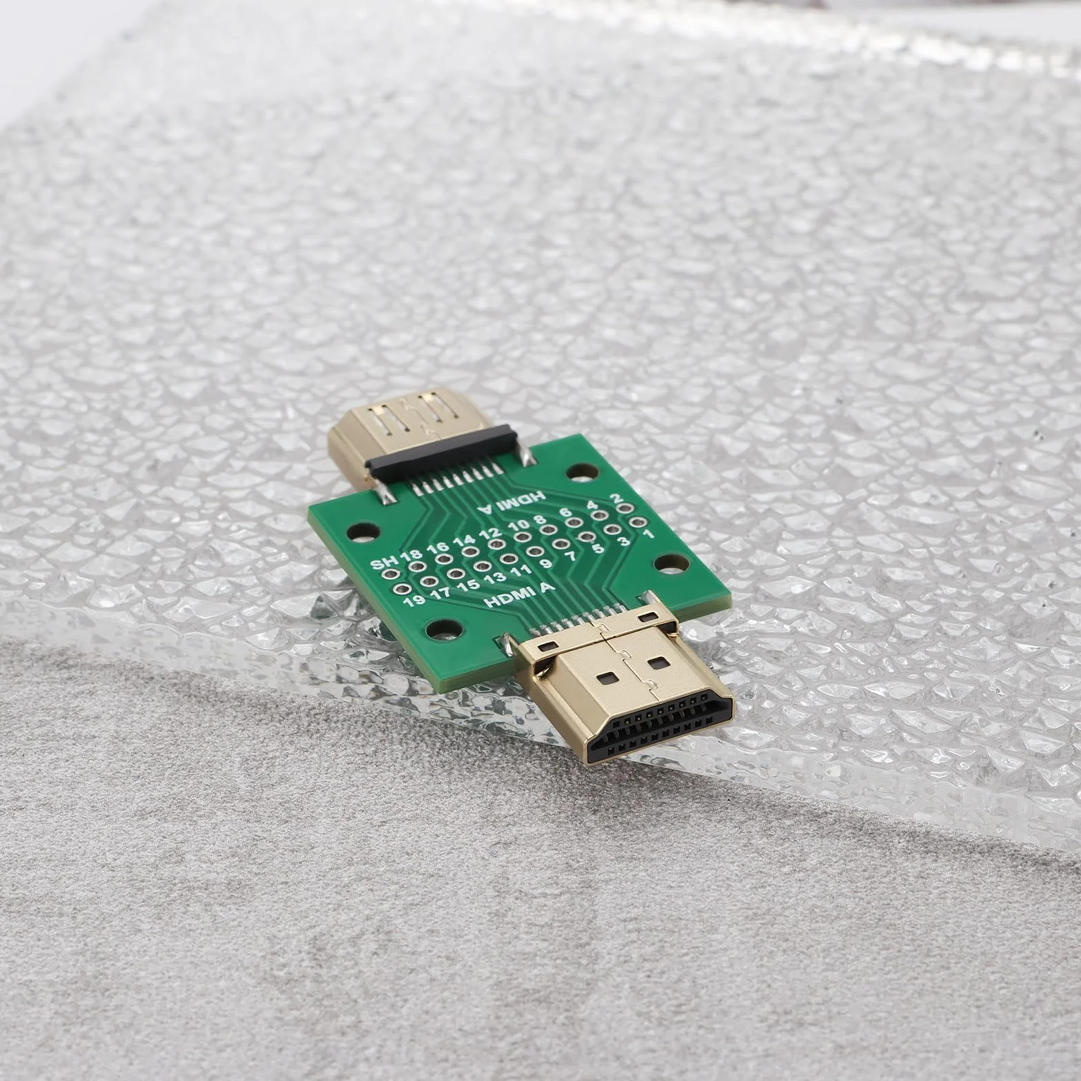 OTOTEC 2 szt. HDMI typu A męski na żeński 19 pinów 2,54 mm dwustronne gniazdo Breakout Board złącze testowe naprawa płytka testowa mini złącze z płytką PCB