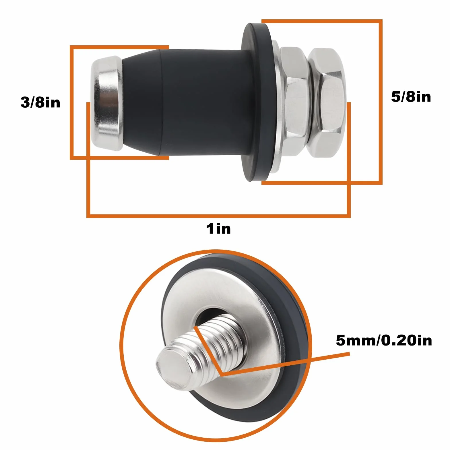 4 szt. czujniki poziomu zbiornika na wodę do kampera 5 mm wkręcane sondy elektroniczne 5/8 x 1 x 3/8 cala do trzymania świeżości