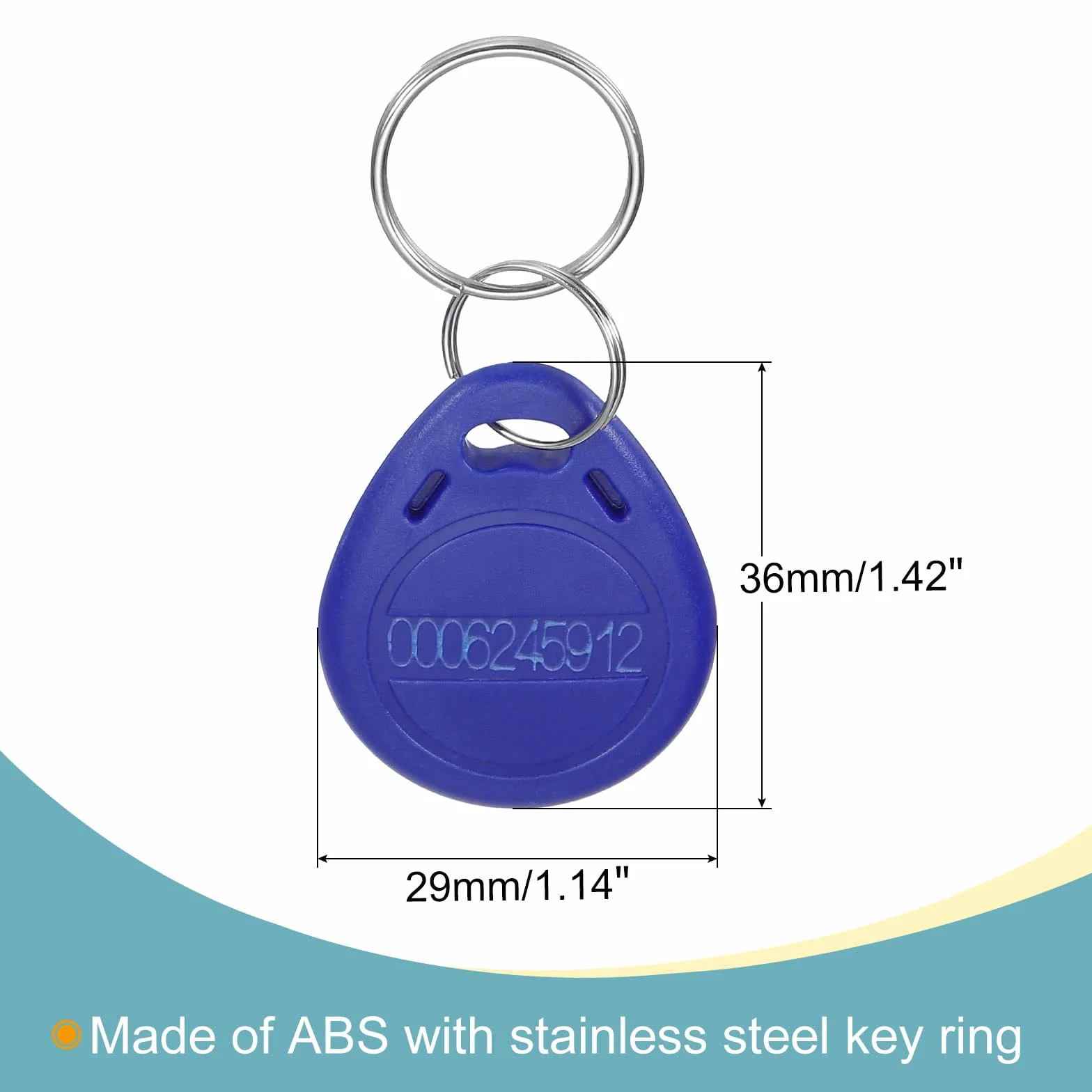 sourcing map 20 Pack RFID 125 kHz karta brelok do kluczy Tag Token niebieski