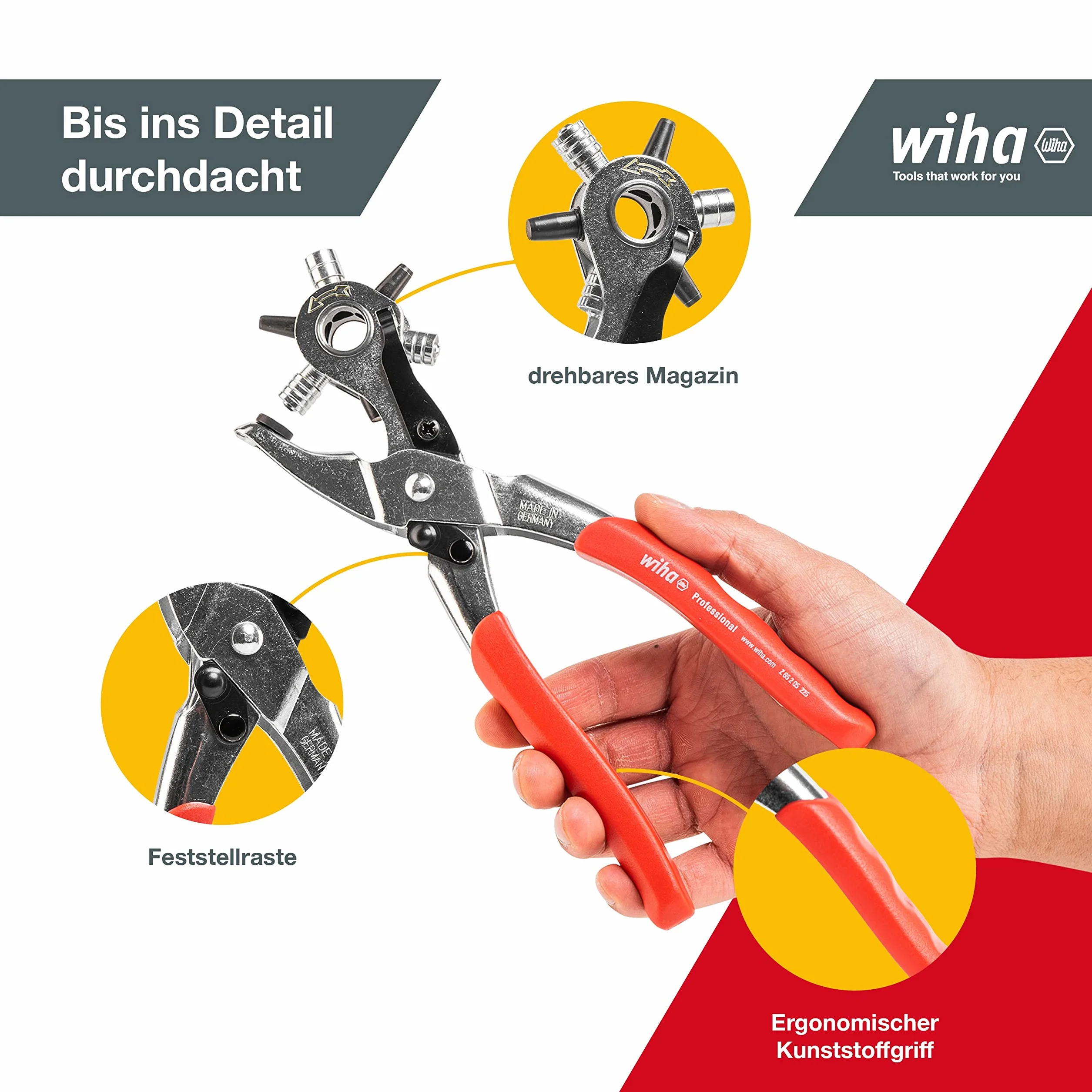 Wiha Z65222505 szczypce do dziurkowania profesjonalne, 225 mm