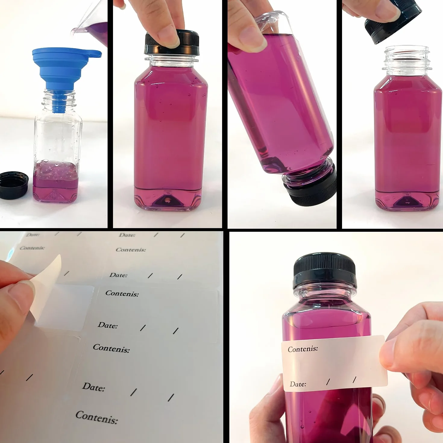 10 szt. plastikowych butelek na sok 250 ml z pokrywkami zabezpieczającymi przed manipulacją, puste plastikowe butelki wielokrotnego użytku, pojemniki na mleko, wodę, napoje