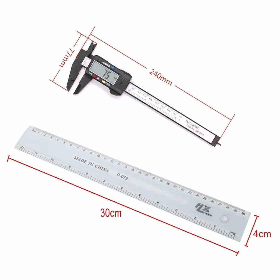 JZK 150 mm 15 cm 6 cali suwmiarka 30 cm 12 cali, metryczna konwersja z tworzywa sztucznego cyfrowy suwmiarka z wyświetlaczem LCD miernik głębokości
