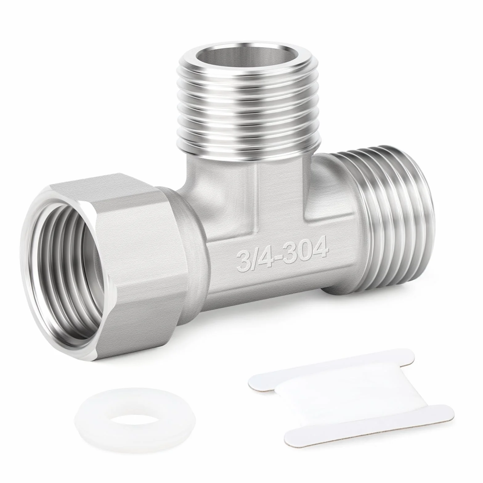 1 szt. 3-kierunkowy prawy elastyczny ruchomy łącznik trójnikowy ze stali nierdzewnej 304, 3/4" męski BSP T-Fitting nakrętka rurowa do opryskiwacza, zaworu kątowego, ramienia prysznicowego
