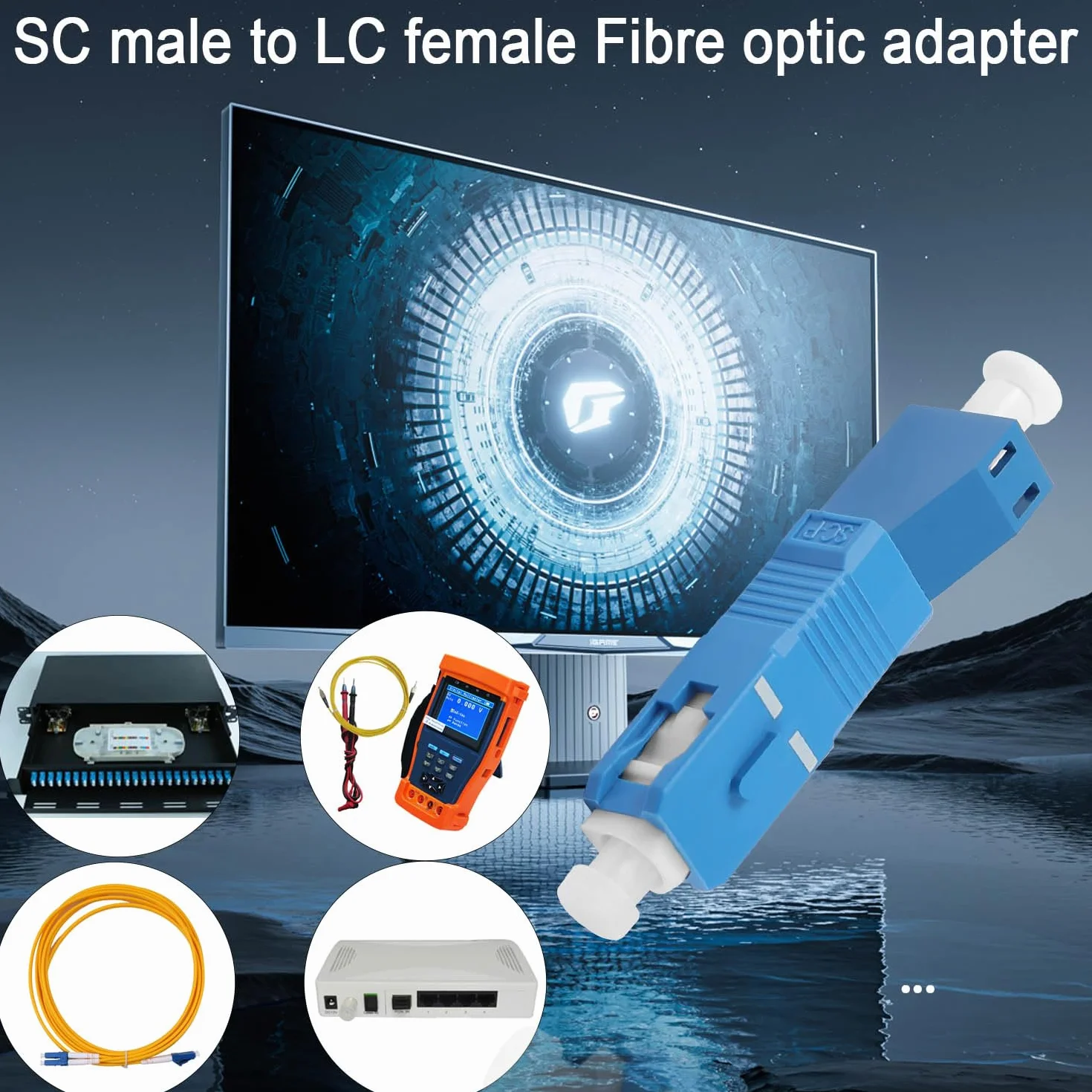 QIANRENON SC męski na LC żeński jednomodowy adapter SM 9/125μm SC/UPC na LC/UPC hybrydowy konwerter simplex