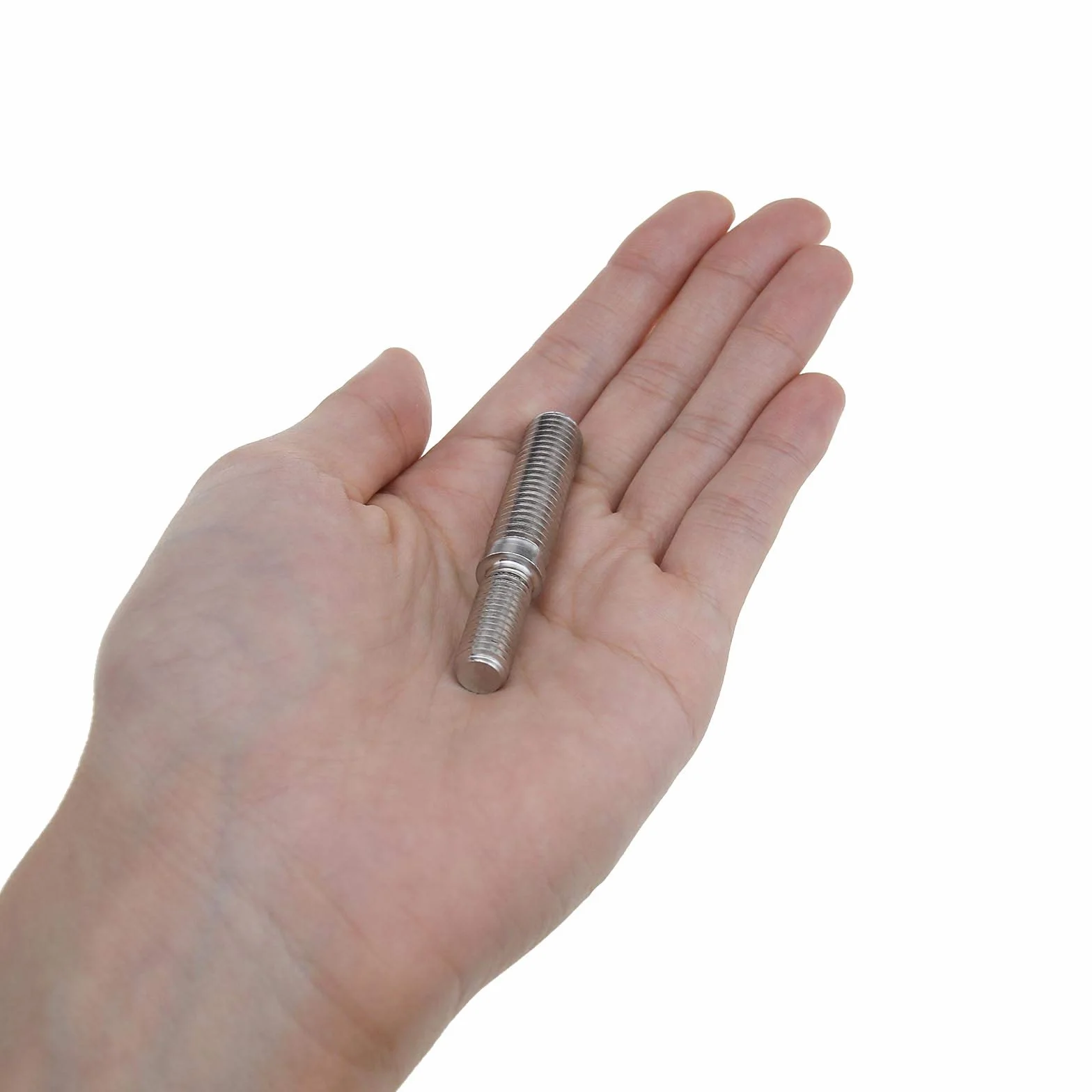 2 szt. Podwójne końcówki gwintowane wkręty wtykowe M8 do M10 55 mm 304 adapter gwintu ze stali nierdzewnej do mechanicznych słupów konstrukcyjnych łączników