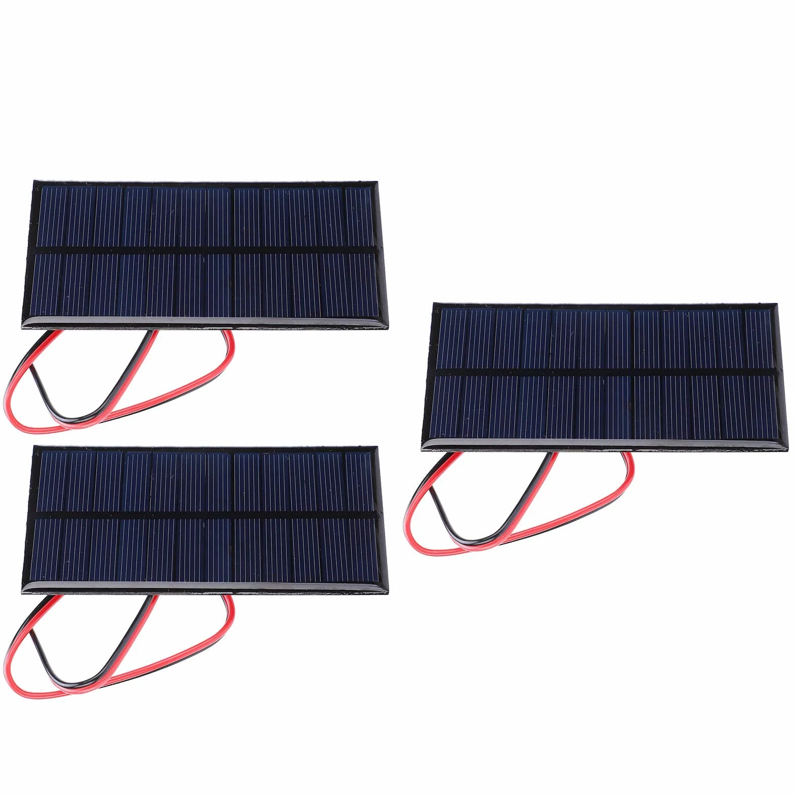 3 Szt. Mini Panel Słoneczny 6V 1W Moduł Fotowoltaiczny 11x6cm System Ładowania Słonecznego do Małych Urządzeń z Kablem 30cm Przenośny Zestaw do Zabawek Elektronicznych