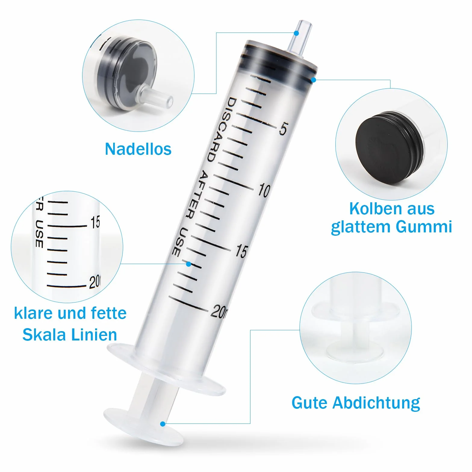 Strzykawki dozujące 5 ml 10 ml 20 ml zestaw 20 sztuk bez igły do hodowli zwierząt kosmetyków