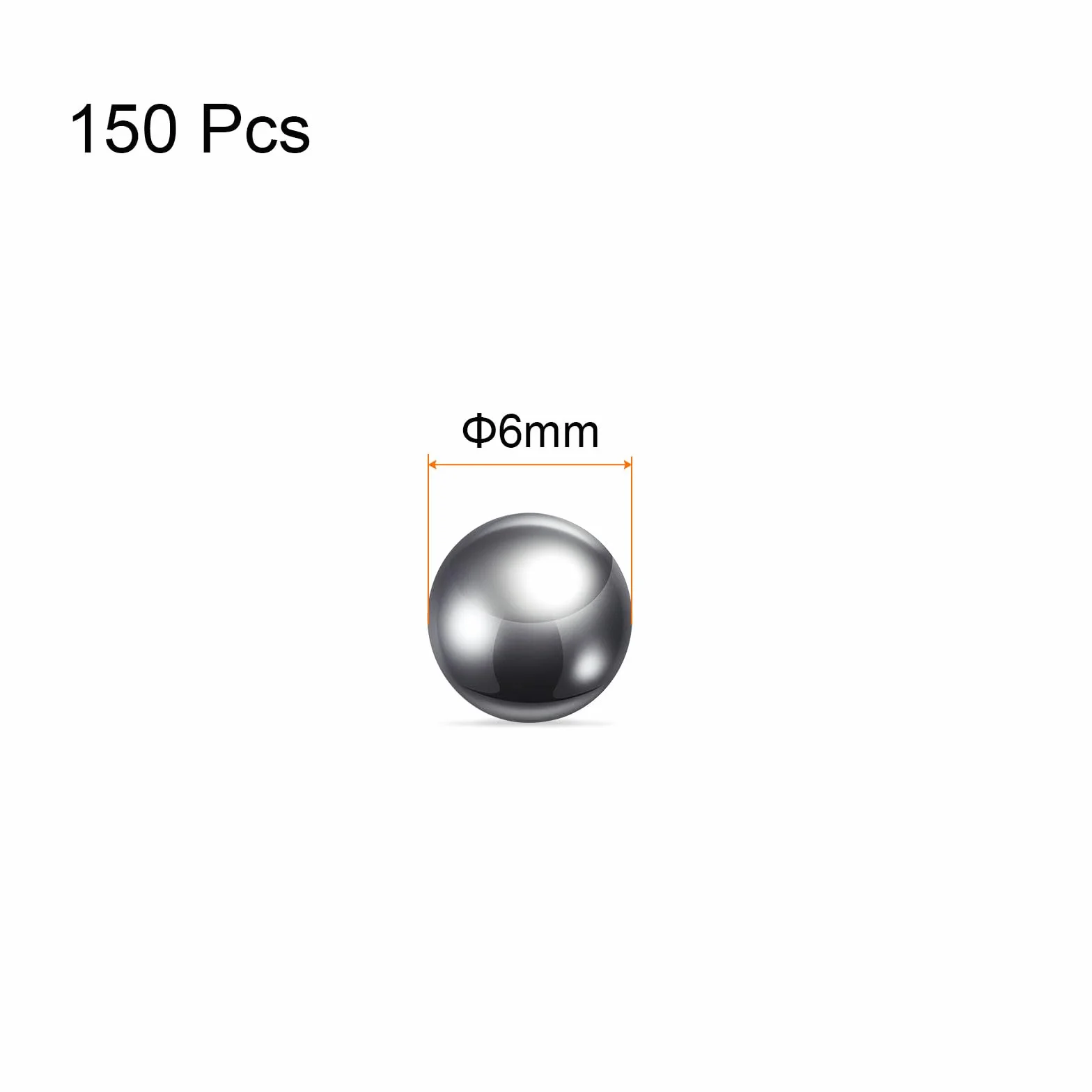 QUARKZMAN 150 sztuk Precyzyjne kulki 6mm Średnica 304 Stal nierdzewna łożyska