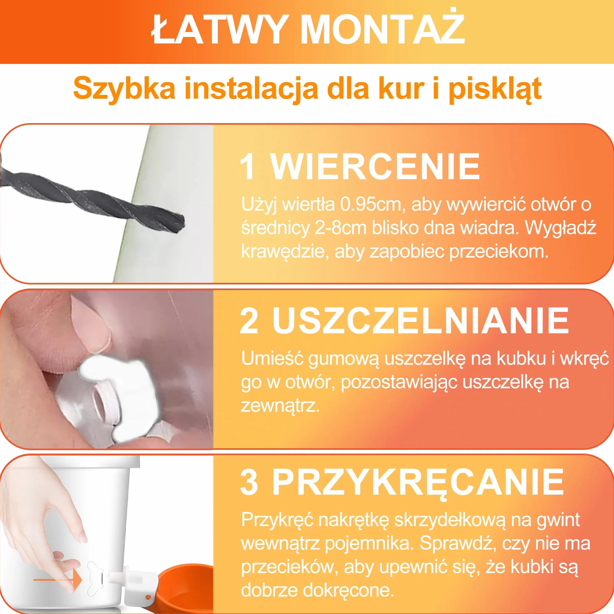 Zestaw poidła dla kurcząt 6 sztuk automatyczny