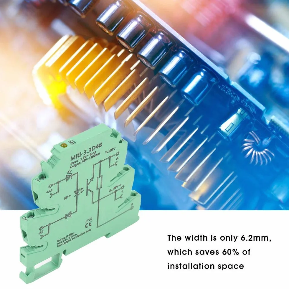 SPS-Relais zur Isolierung des Optokopplers, MRI-3.3D48 DC Photoelektrischer Koppler zur Isolierung des SPS-Relaismoduls Eingang 3.3VDC Ausgang 3-48VDC