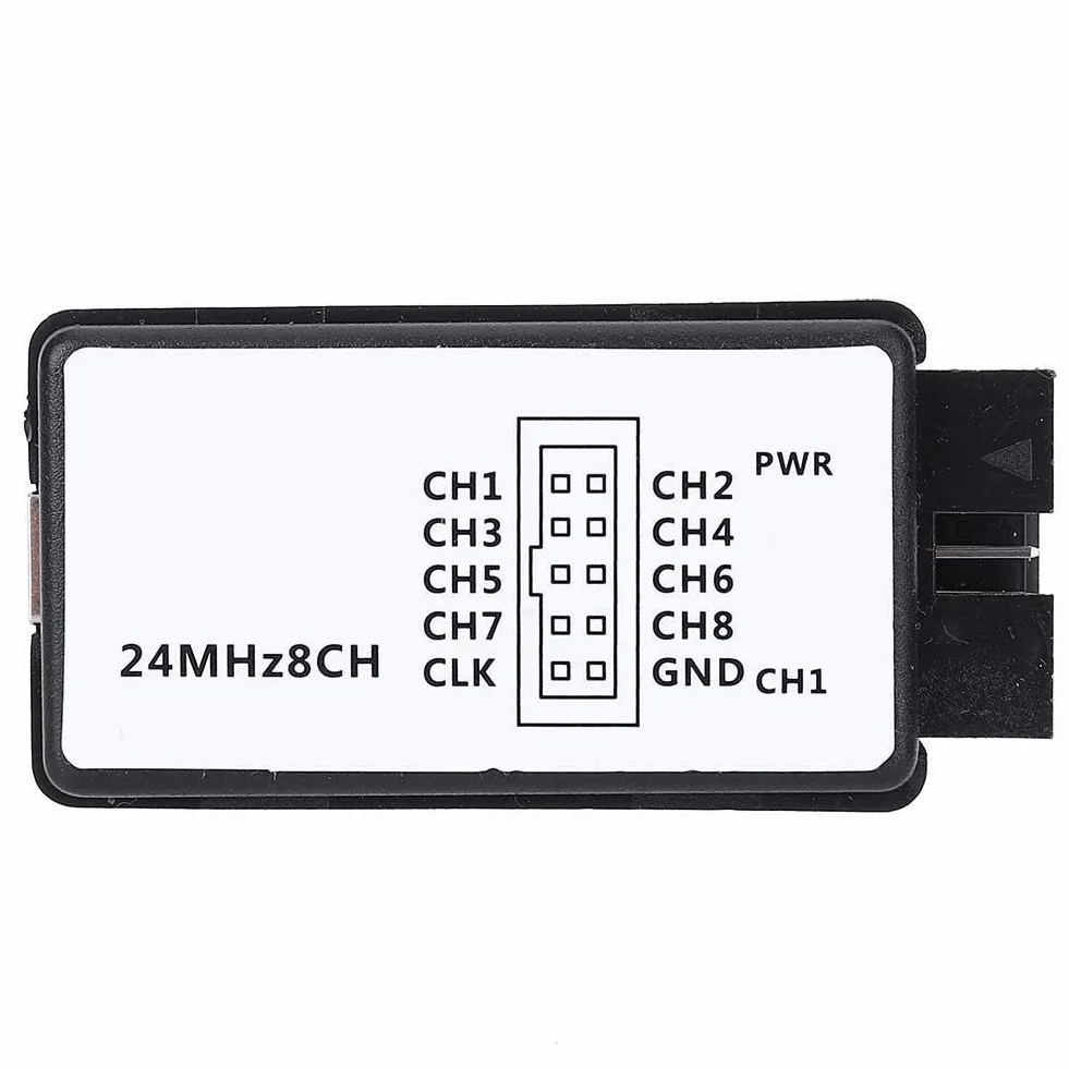USB Logic Analyzer USB Logic Analyzer zestaw urządzeń Mini Digital Pocket Size 8-kanałowa pamięć wejściowa 24MHz
