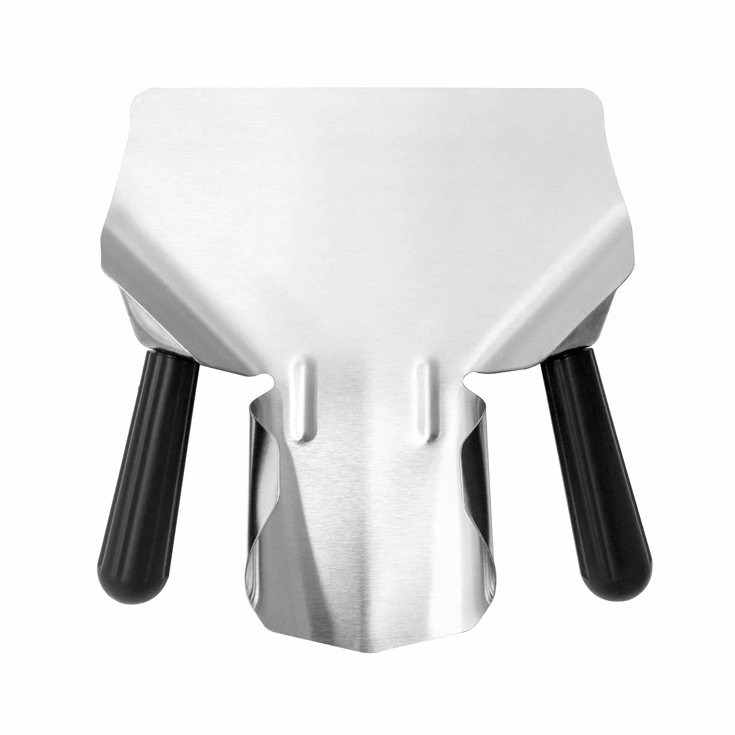 QWORK® Łopatka do popcornu ze stali nierdzewnej, francuska łopatka do smażenia, wielofunkcyjna łopatka do chipów popcorn, przekąski z cukierkami lodowymi, z podwójnymi uchwytami, 230 x 200 mm