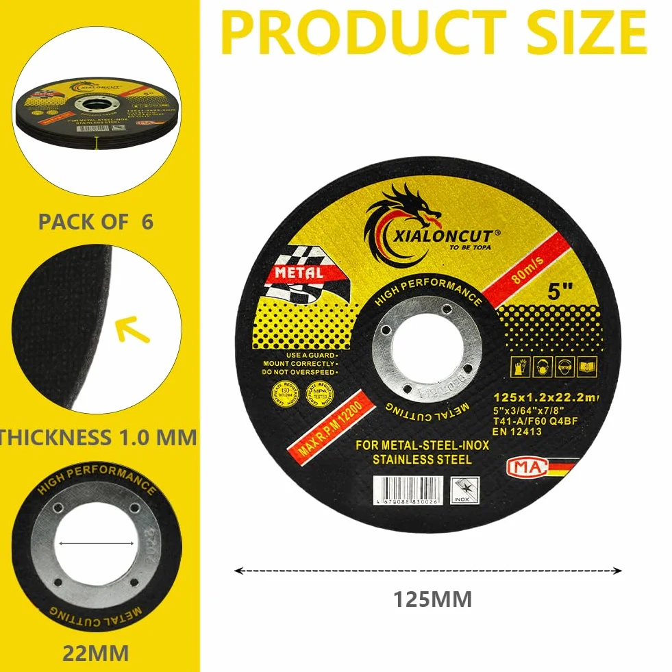 125 mm metalowa tarcza tnąca do szlifierki kątowej, 125 x 1,2 x 22,2 mm tarcza tnąca 26 sztuk, bardzo cienka tarcza elastyczna do metalu, stali nierdzewnej, stali, żelaza, rury stalowej