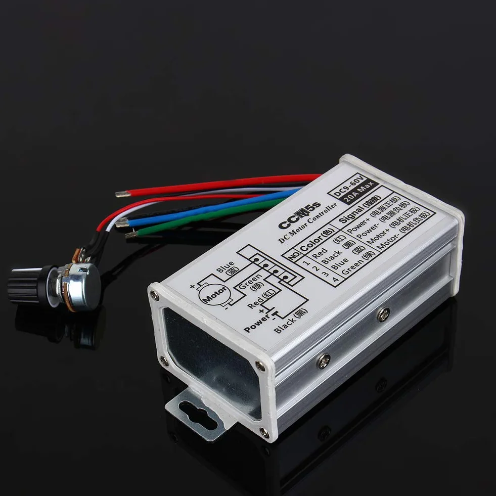 Sterownik Regulatora Prędkości Silnika DC 9-60 V 20A PWM Wysokiej Jakości Profesjonalne Akcesoria do Użytku