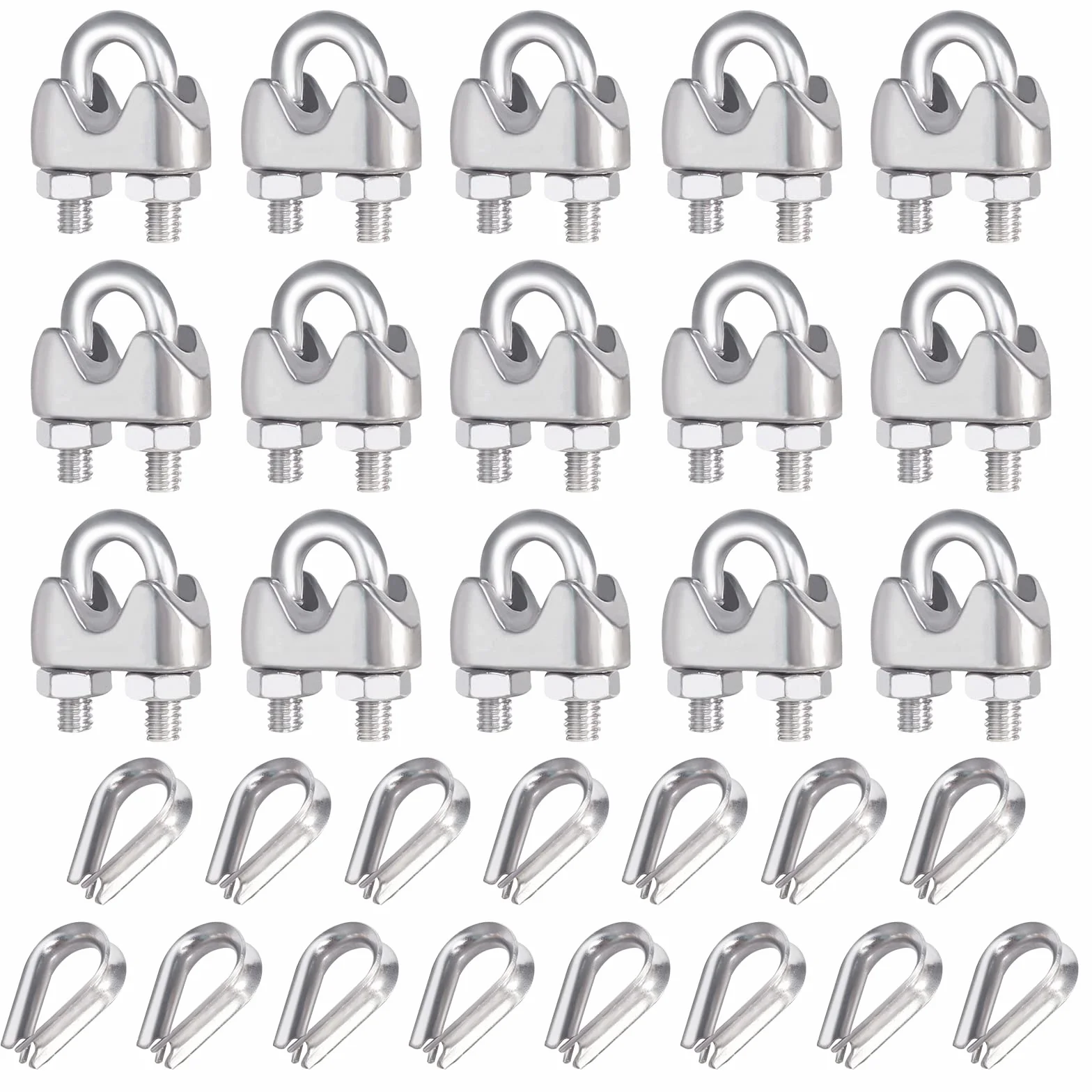 15 sztuk zacisków linowych 4 mm zestaw zacisków linowych ze stali nierdzewnej M4 4 mm zacisk do liny drucianej 4 mm linka druciana zacisk do liny drucianej