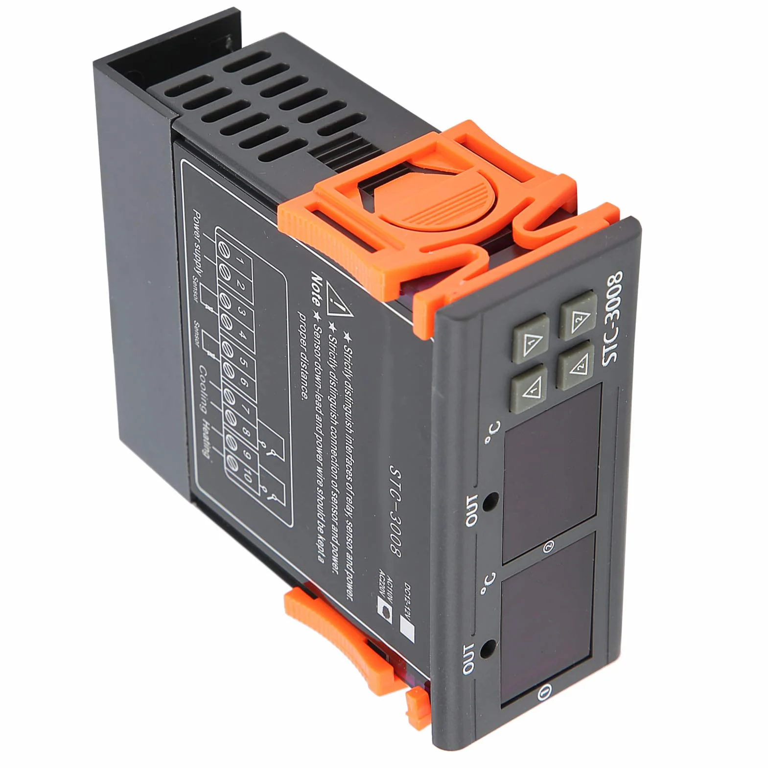 Cyfrowy Regulator Temperatury Termostat -3008 z Podwójną Sondą do Lodówki, Szklarni i Akwarium(110‑220V)