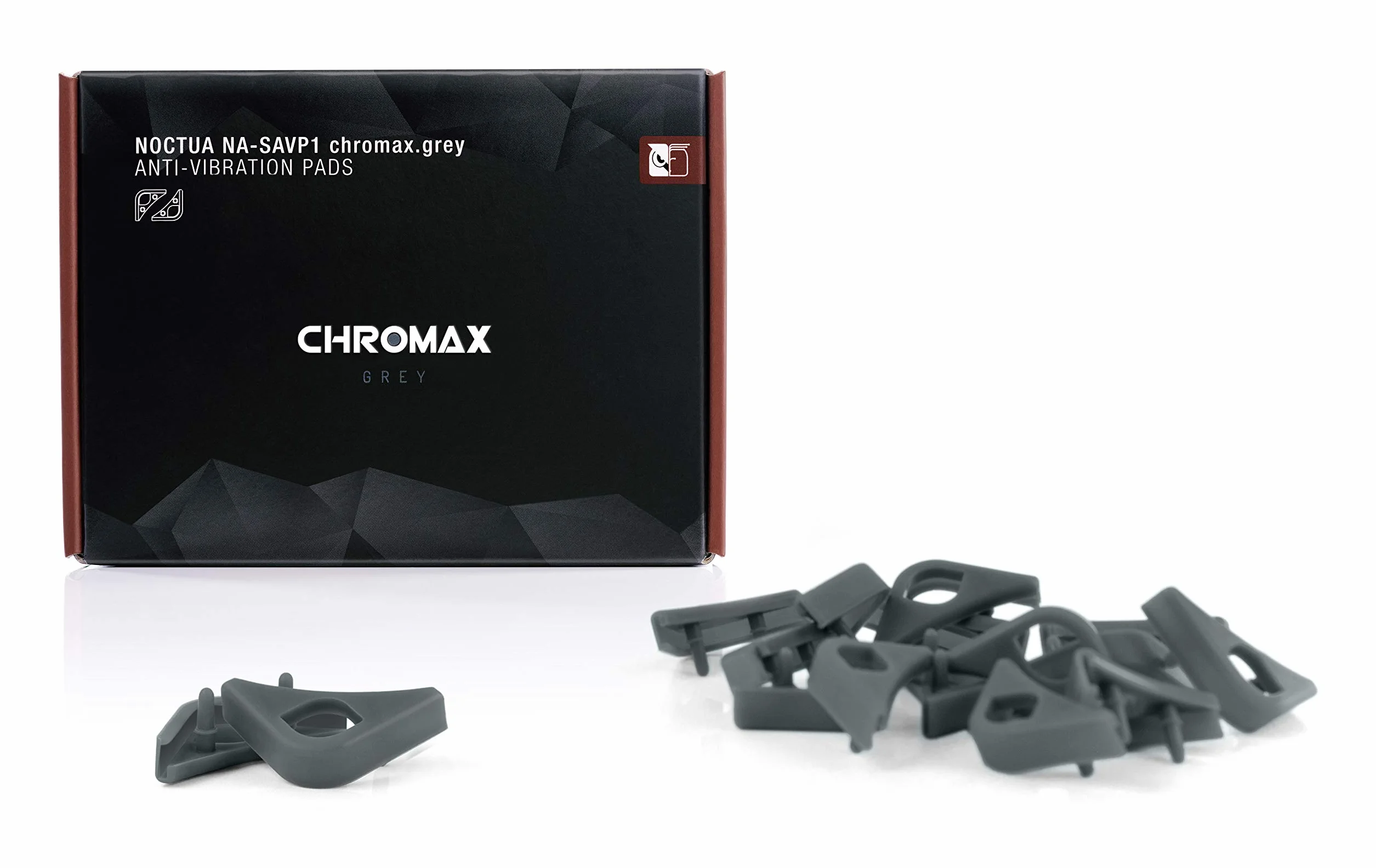 Noctua NA-SAVP1 chromax.grey, Podkładki Antywibracyjne do 120- i 140-Milimetrowych Wentylatorów Noctua (16 sztuk, Szary)