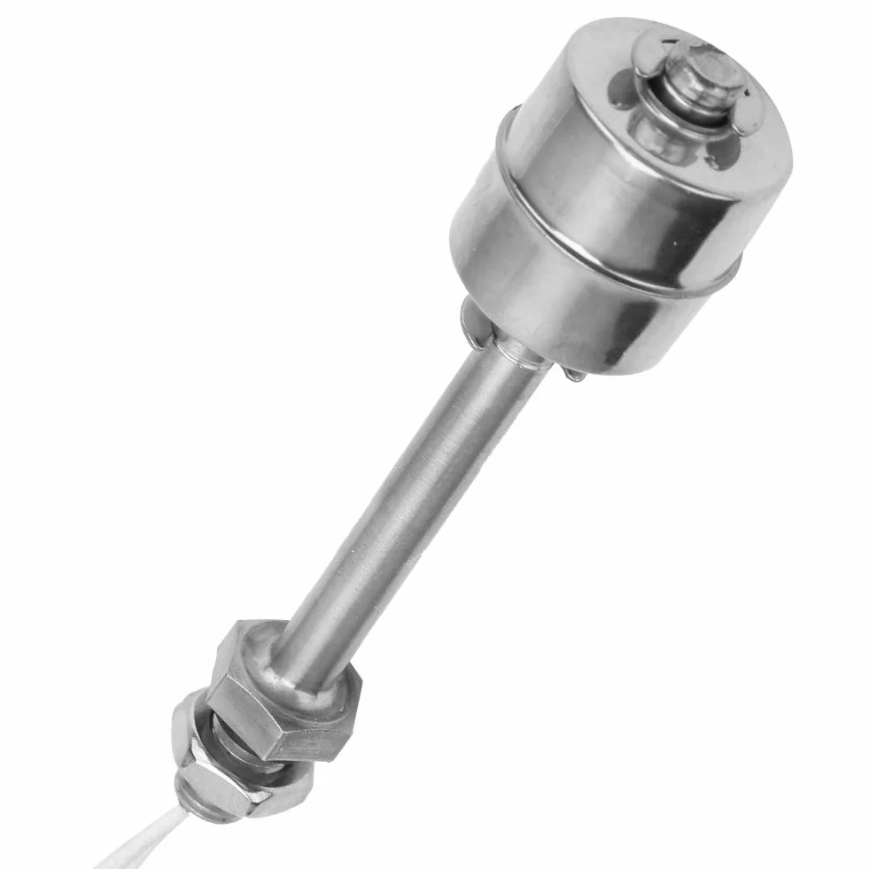 DEWIN Czujnik poziomu cieczy, 0 ~ 220 V, czujnik poziomu wody ze stali nierdzewnej, przełącznik pływakowy do puszki basenowej, 100 mm
